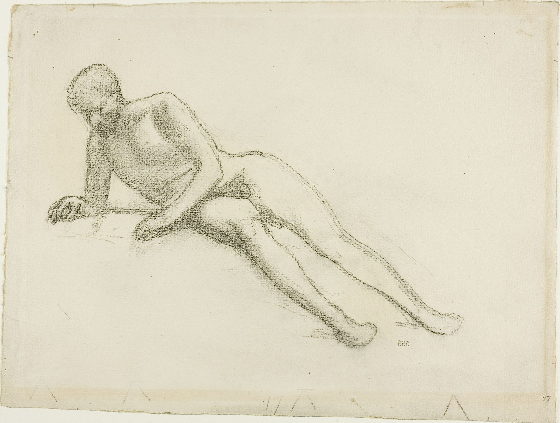 Reclining Male Nude by Pierre Puvis de Chavannes