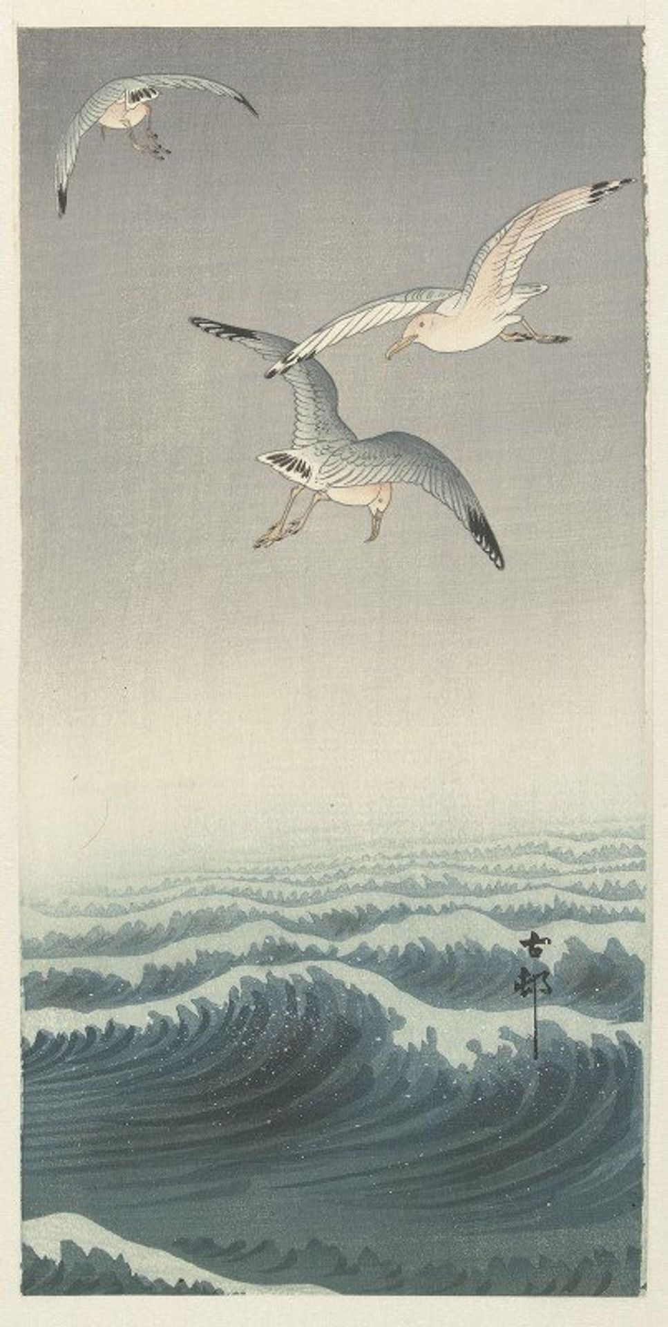 Three gulls by Ohara Koson