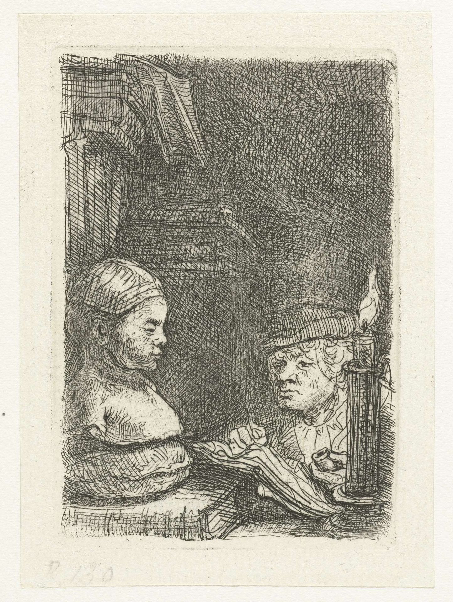 Man drawing from a cast by Rembrandt van Rijn