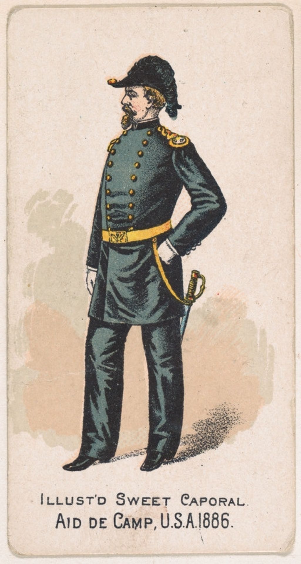 Aid de Camp, United States Army, 1886, from the Military Series (N224) issued by Kinney Tobacco Company to promote Sweet Caporal Cigarettes by Kinney Brothers Tobacco Company