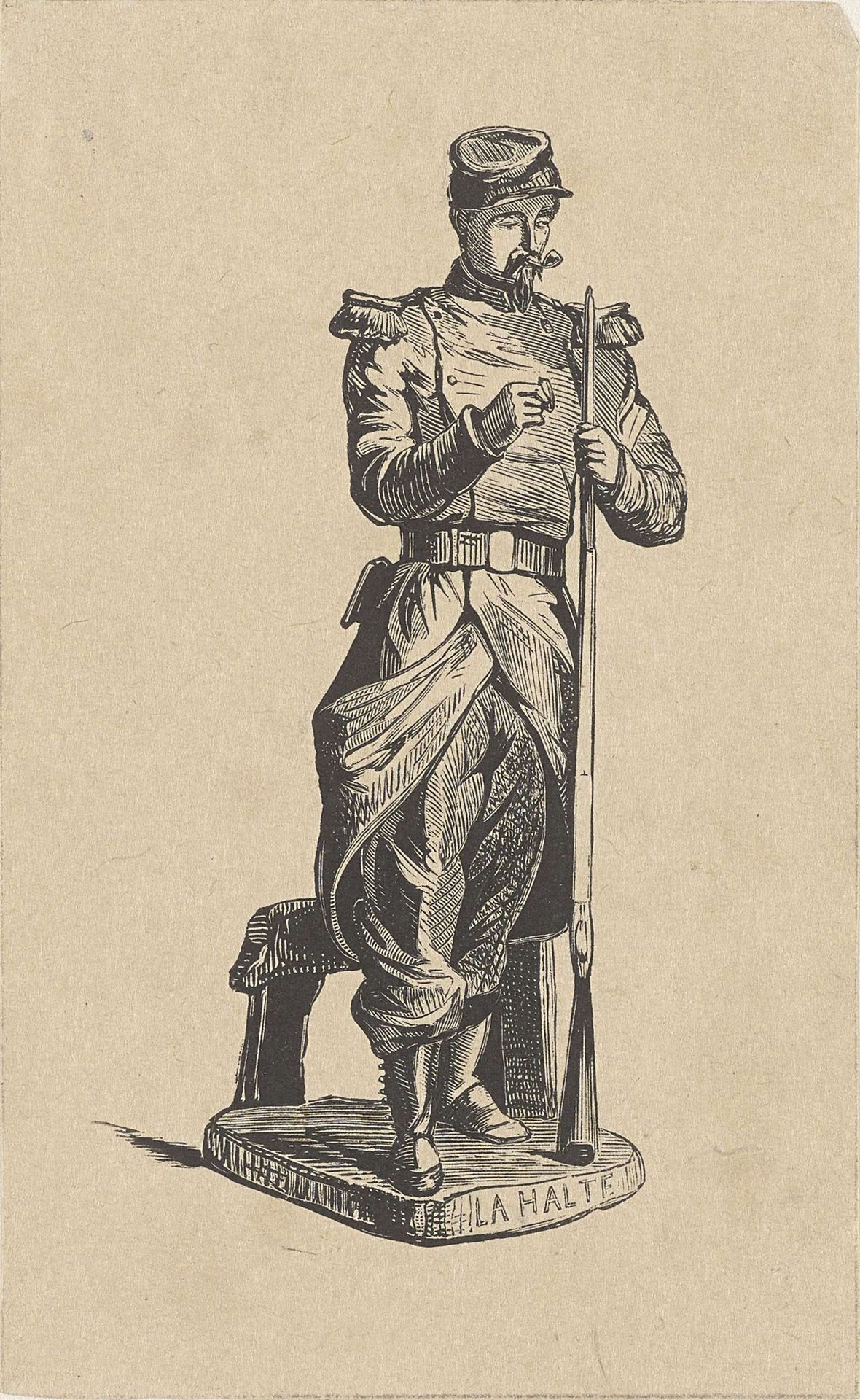 Staande soldaat met een geweer in zijn hand by Isaac Weissenbruch
