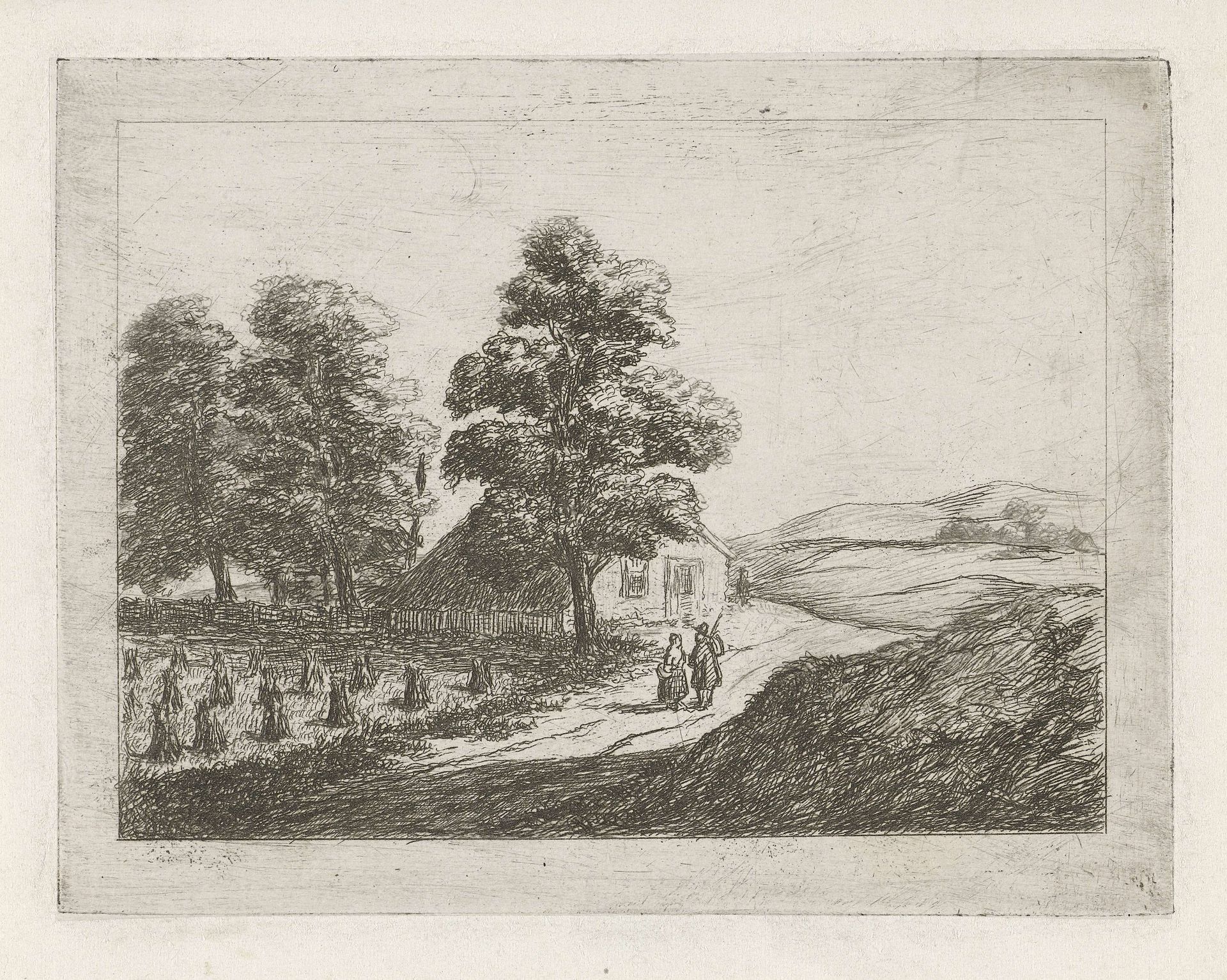 Heuvelachtig landschap by David van der (1804-1879) Kellen