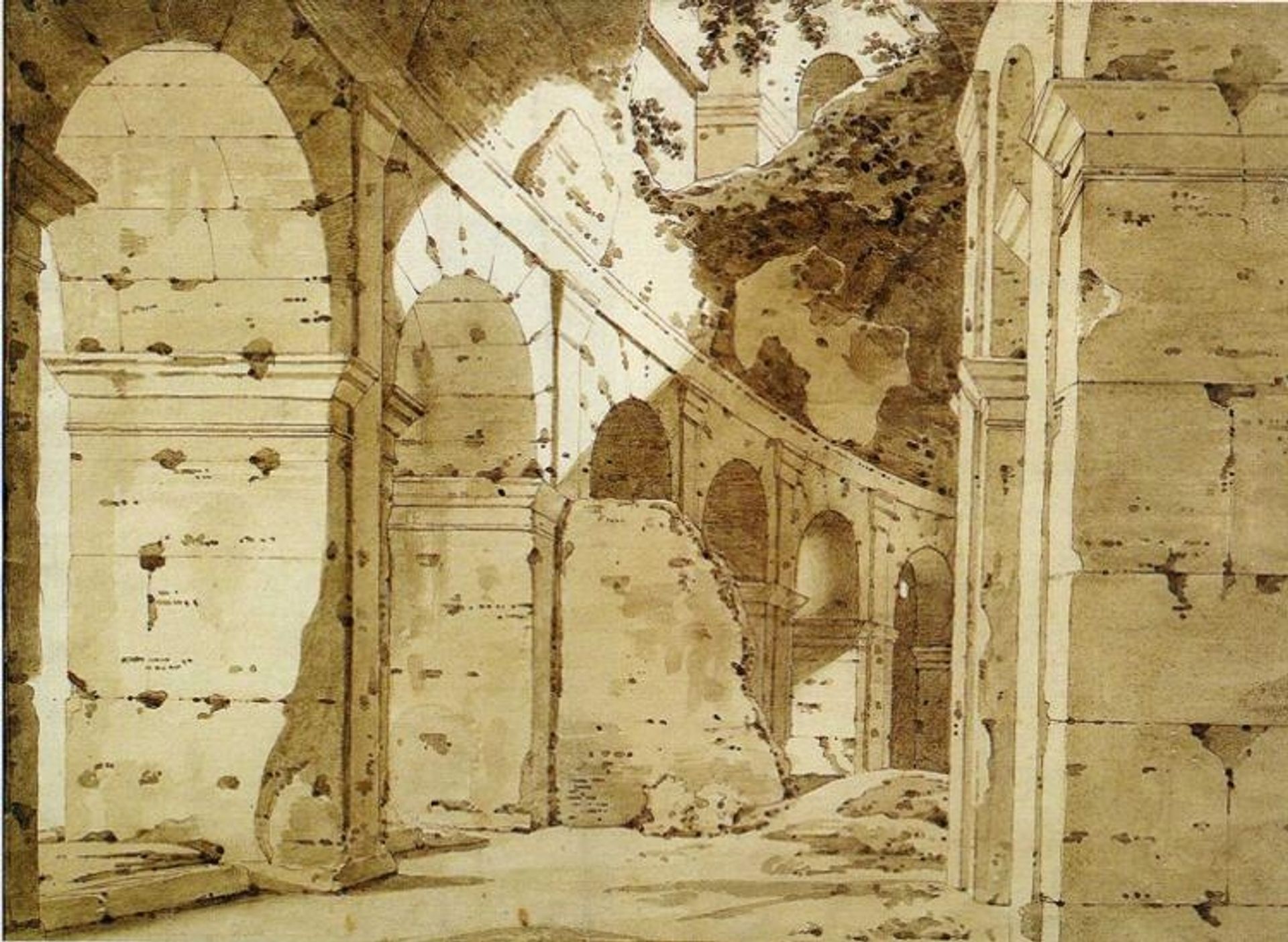 Inside the Arcade of the Colosseum by Joseph Wright of Derby