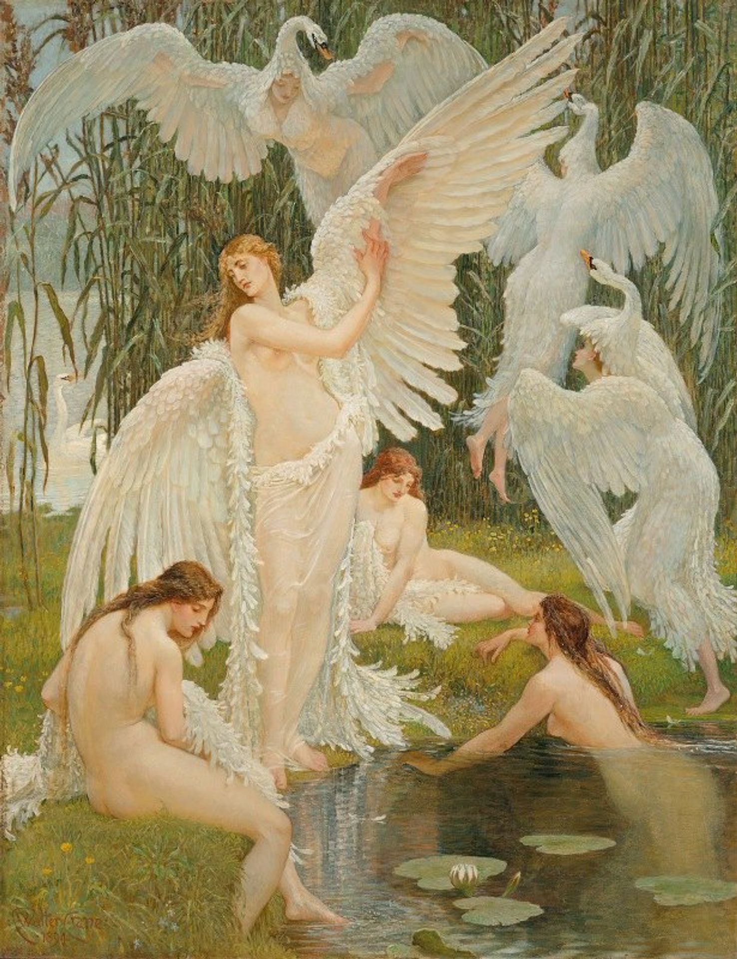 The Swan Maidens by Walter Crane