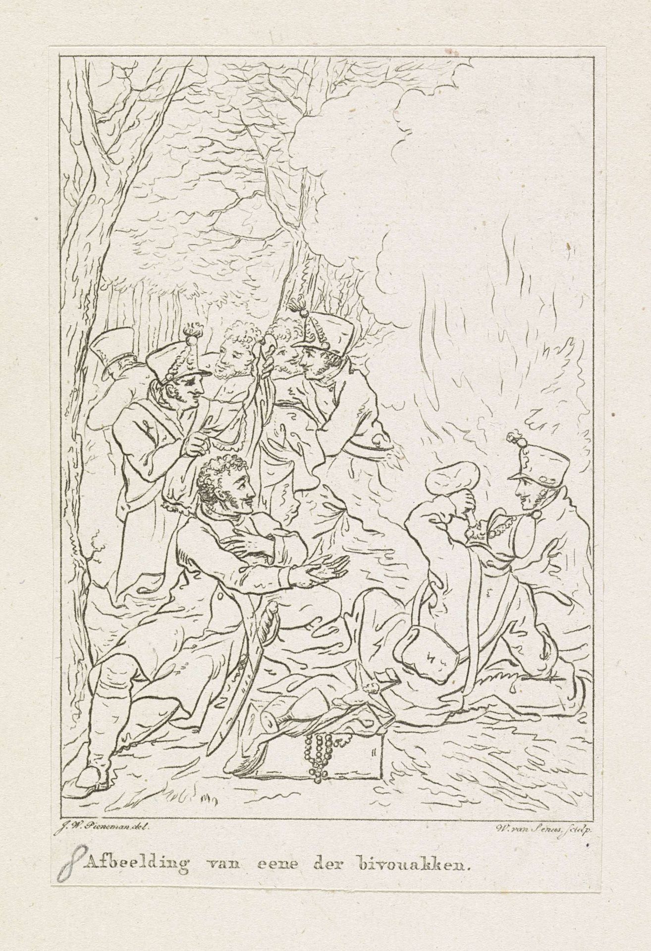 Bivak van Fransen te Woerden, 1813 by Willem van Senus