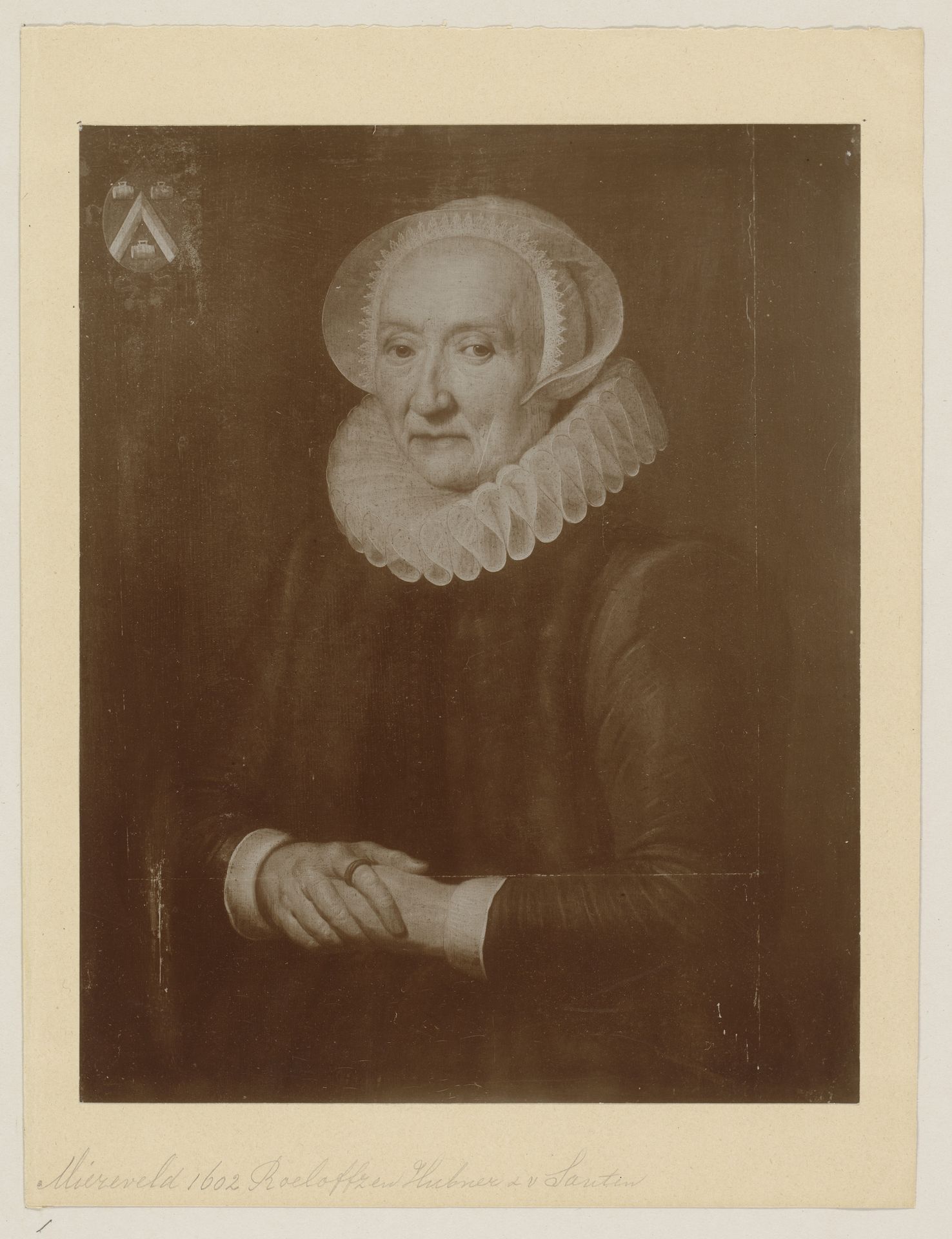 Fotoreproductie van een geschilderd portret van Aletta van der Laen by Anonymous