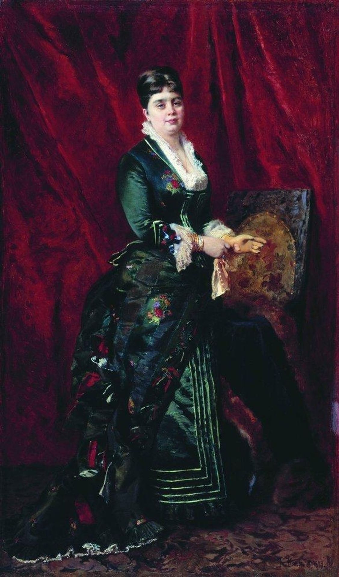 Portrait of the Young Lady with Green Dress by Konstantin Egorovich Makovsky