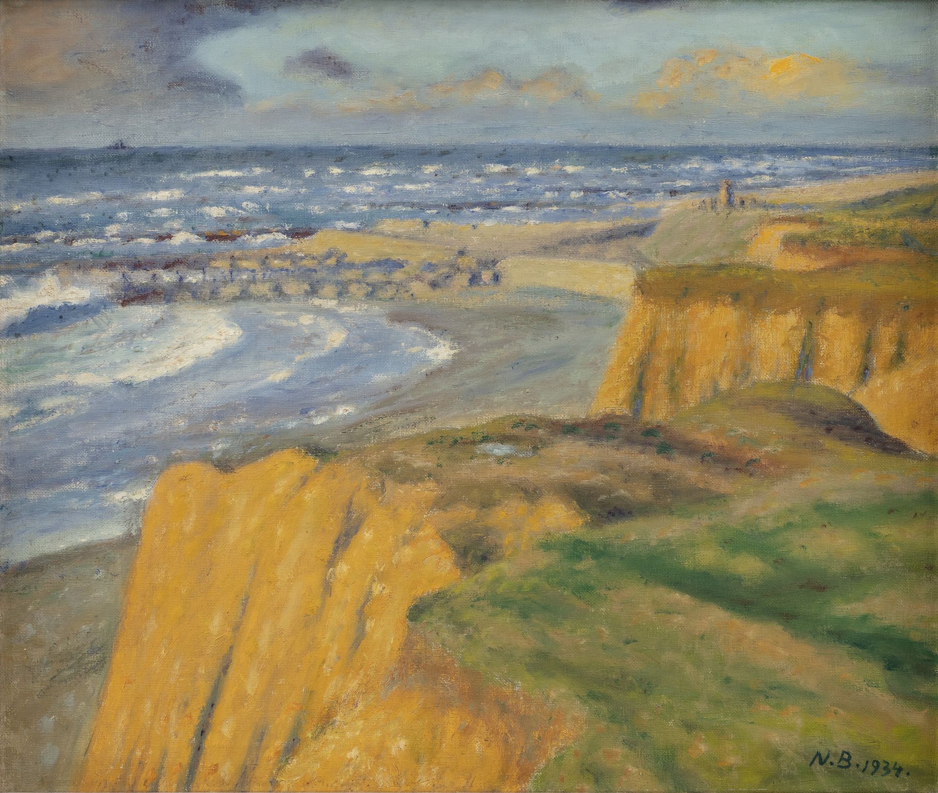 Bovbjerg ved solnedgang. Efterår by Niels Bjerre
