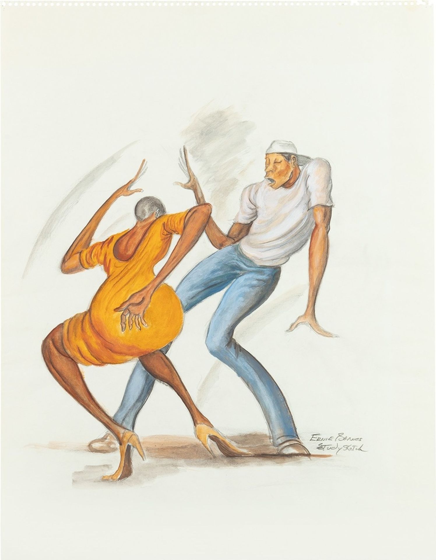 Study Sketch for Dance Couple by Ernie Barnes