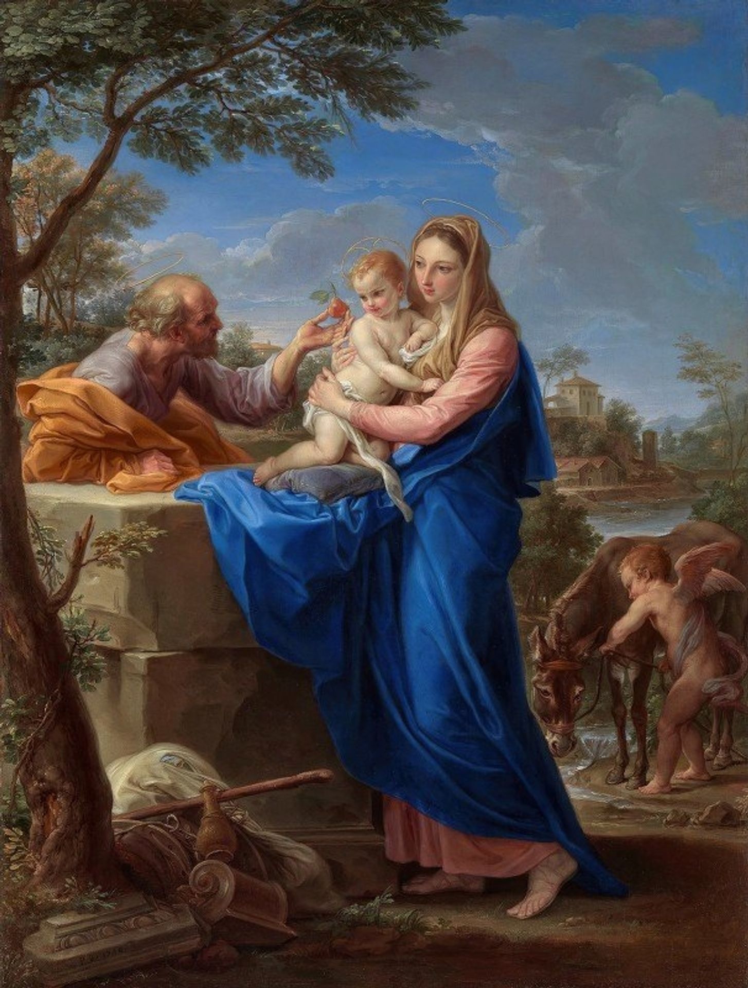 The Rest On The Flight Into Egypt by Pompeo Batoni