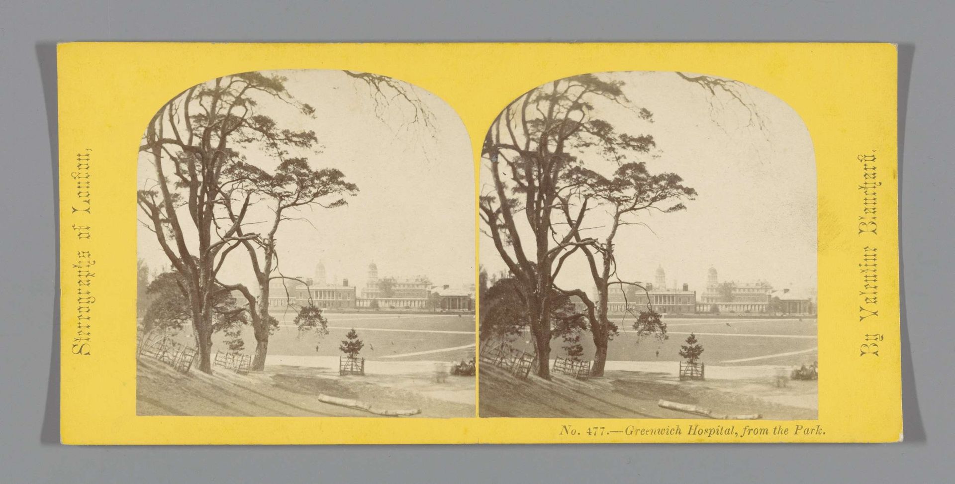 Gezicht op Greenwich Hospital, gezien vanaf Greenwich Park by Valentine Blanchard