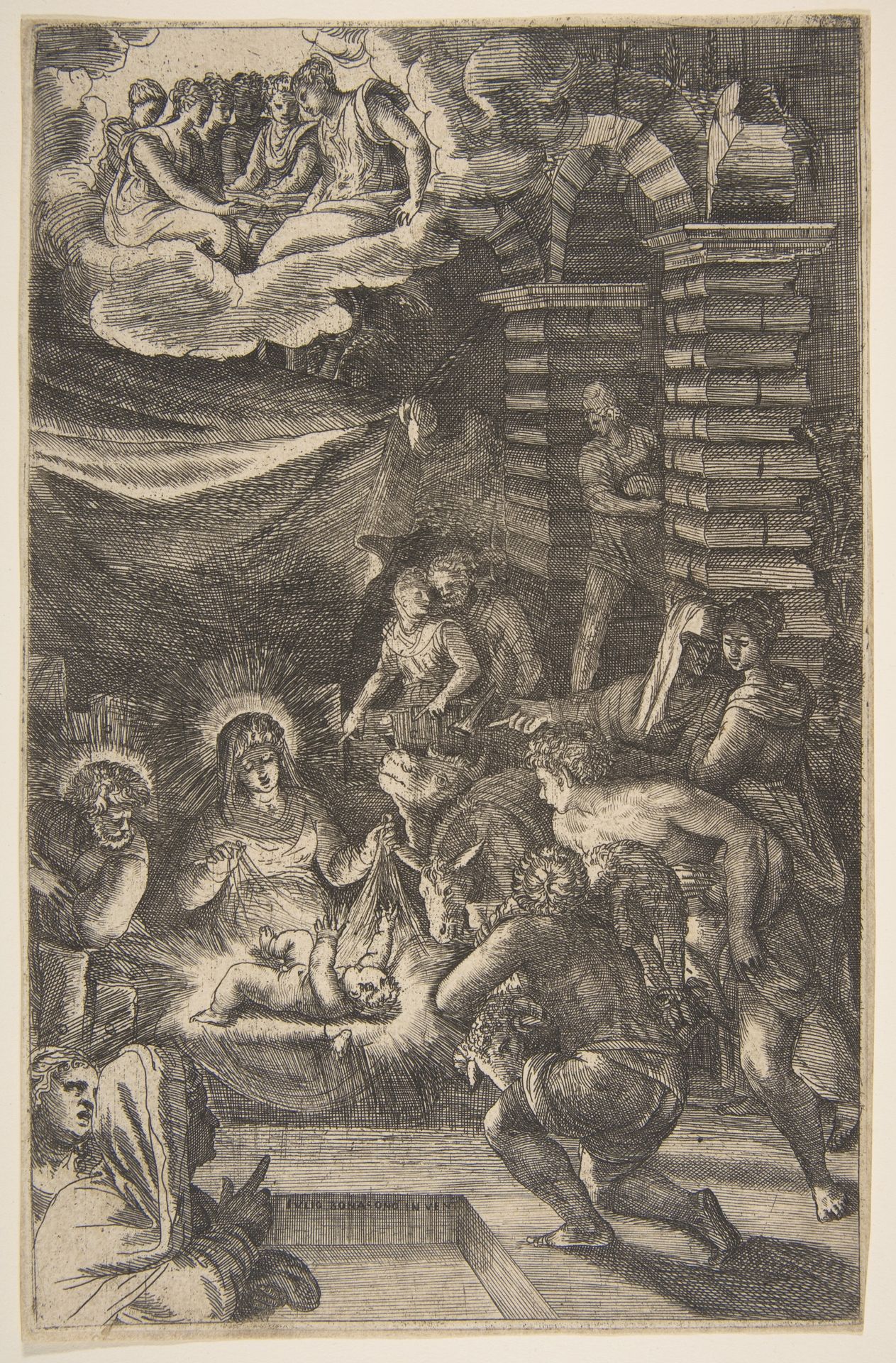 Adoration by Giulio Bonasone