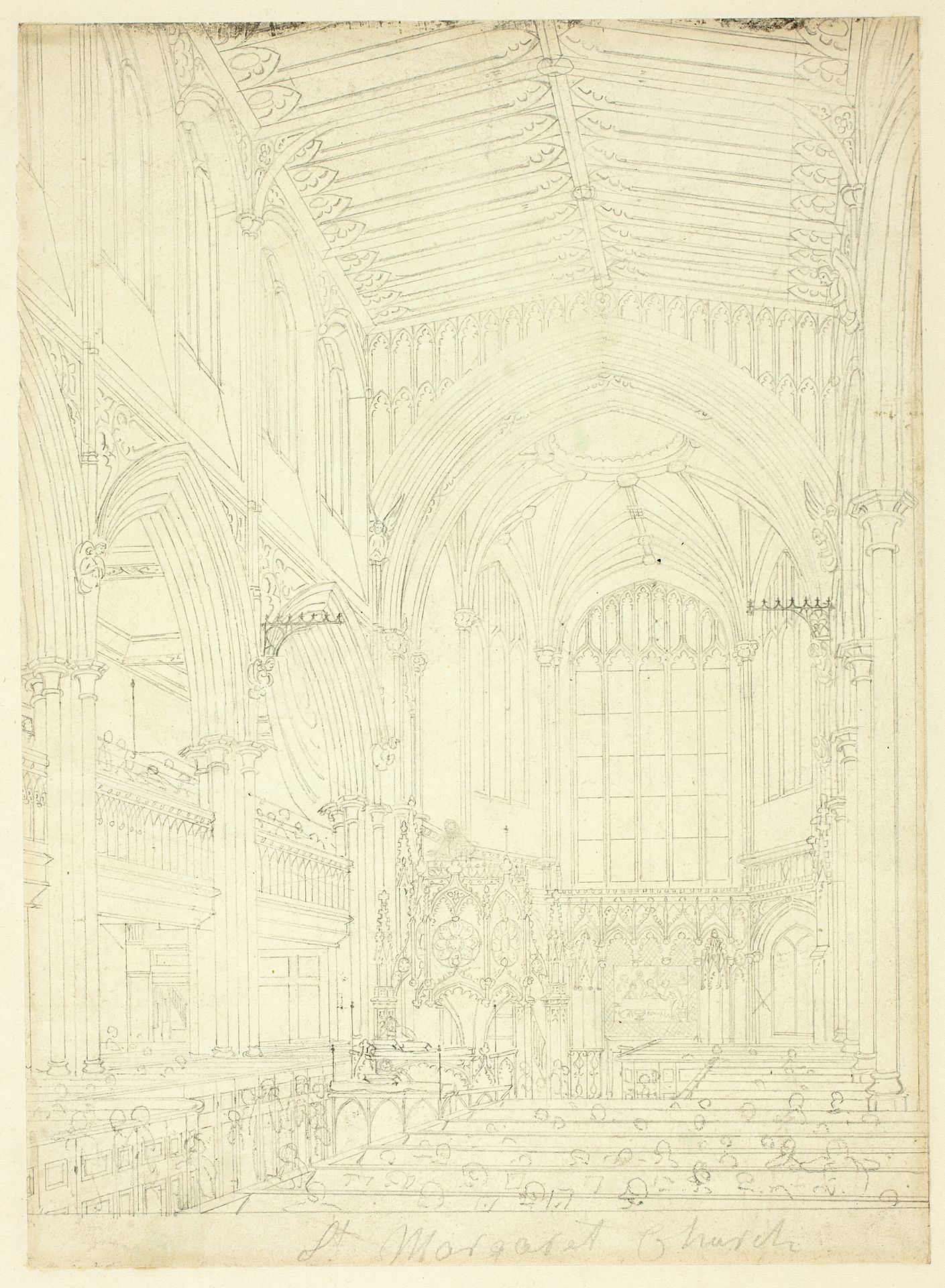 Study for St. Margaret's Church, from Microcosm of London by Augustus Charles Pugin
