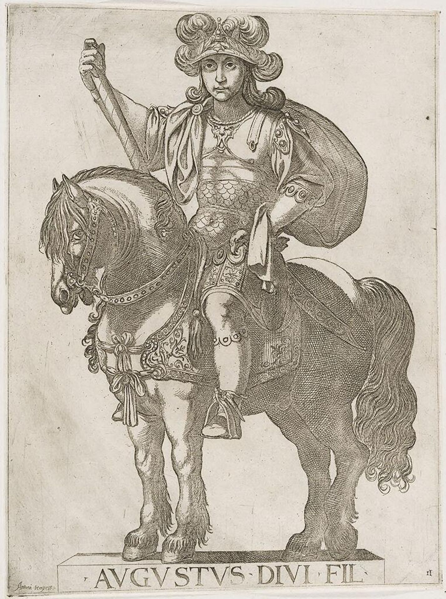 Emperor Augustus on Horseback by Antonio Tempesta