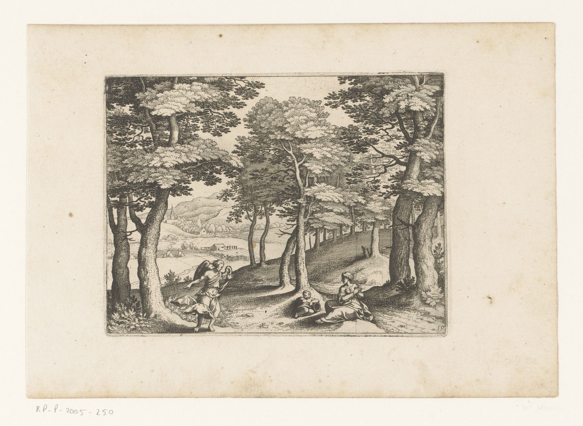 Hagar met Ismaël en de engel by Matthäus (I) Merian