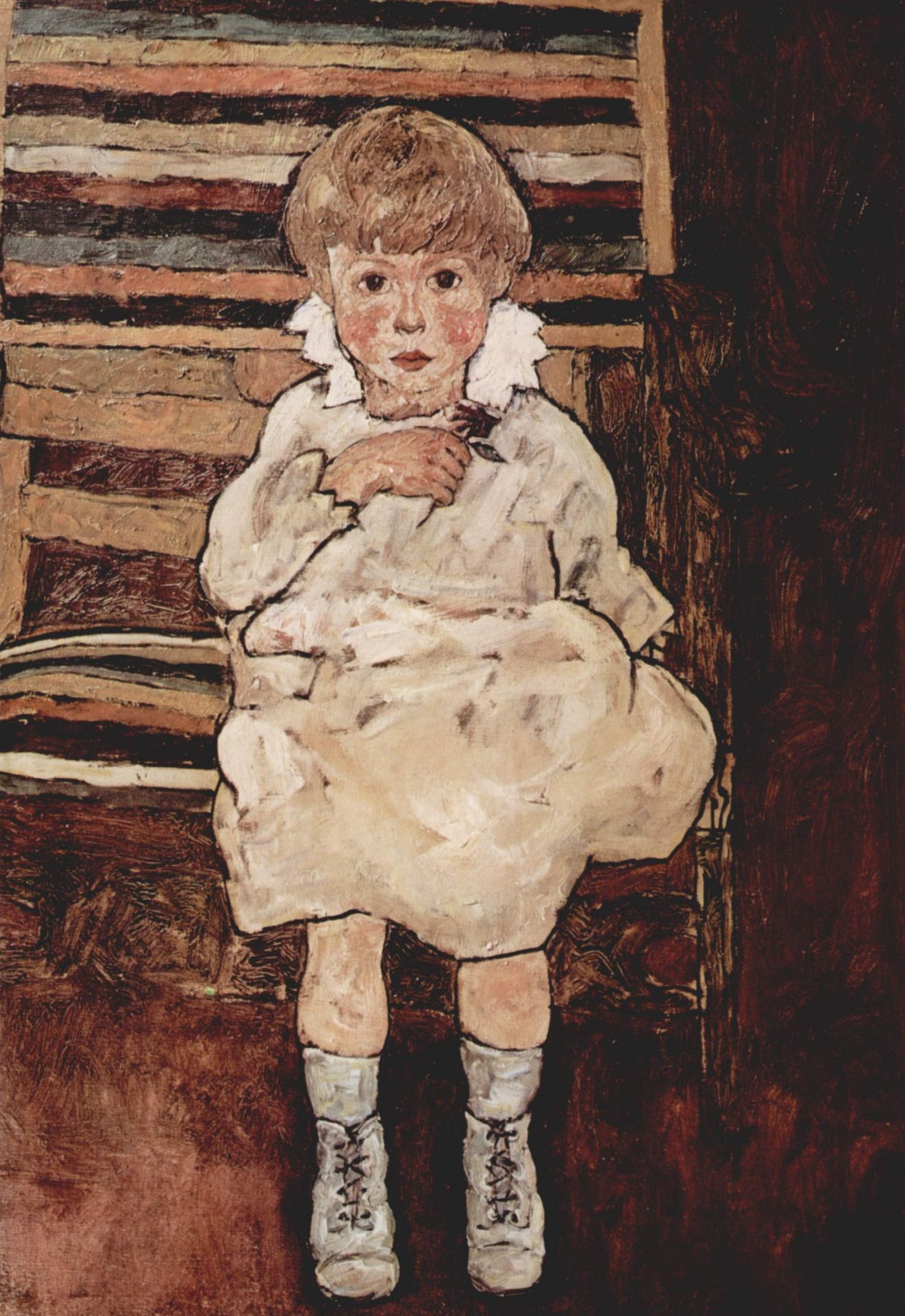 Seated child by Egon Schiele
