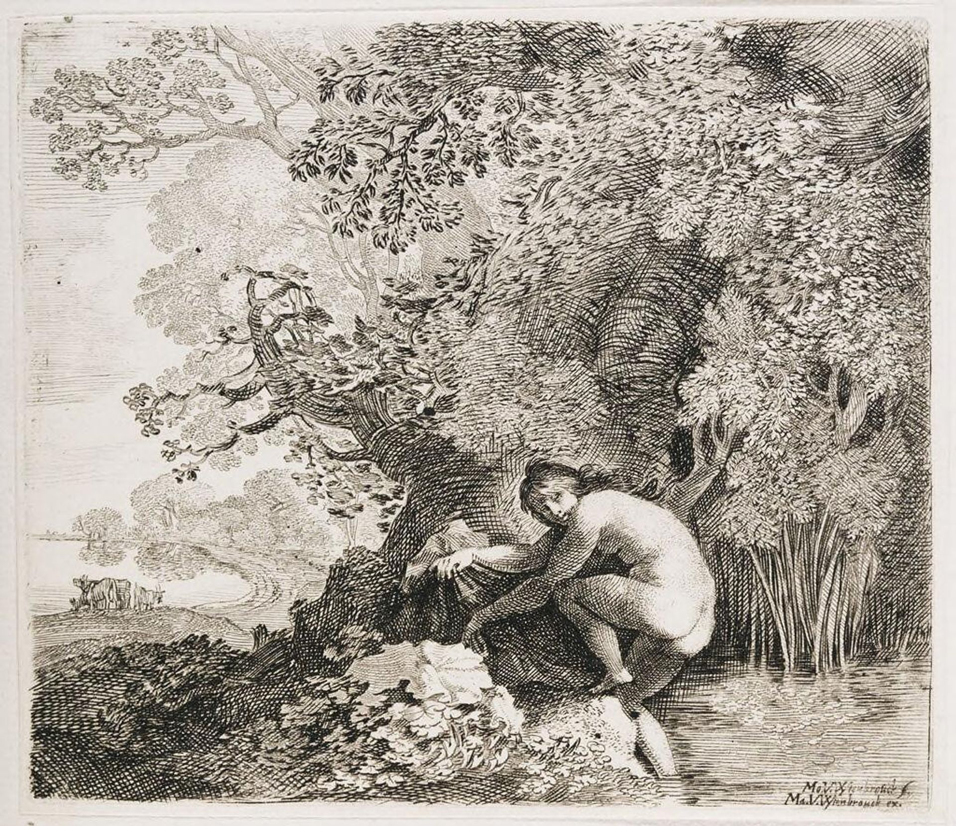 Bather Stepping from a Forest Pool by Moyses van Uyttenbroeck