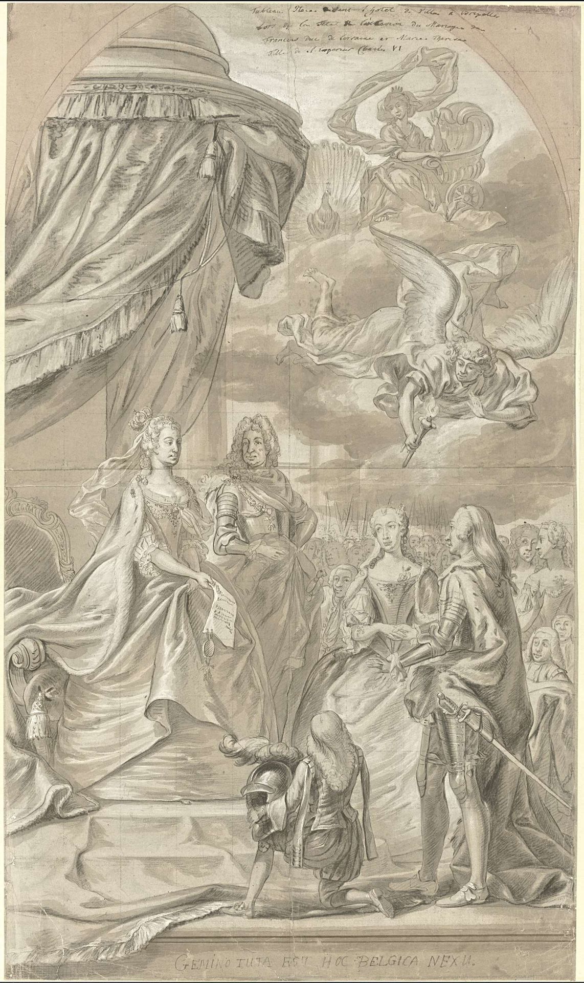 Allegorie op het huwelijk van aartshertogin Maria Anna van Oostenrijk en Karel Alexander van Lotharingen, 1744 by Anonymous