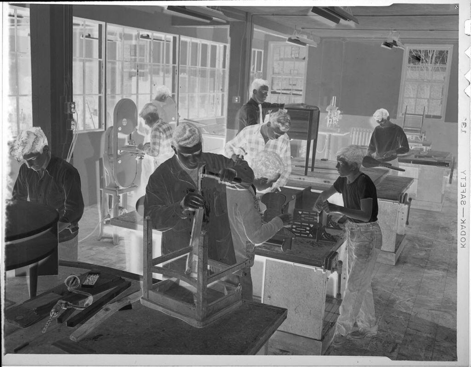 Untitled (boys working in woodshop) by Robert Burian