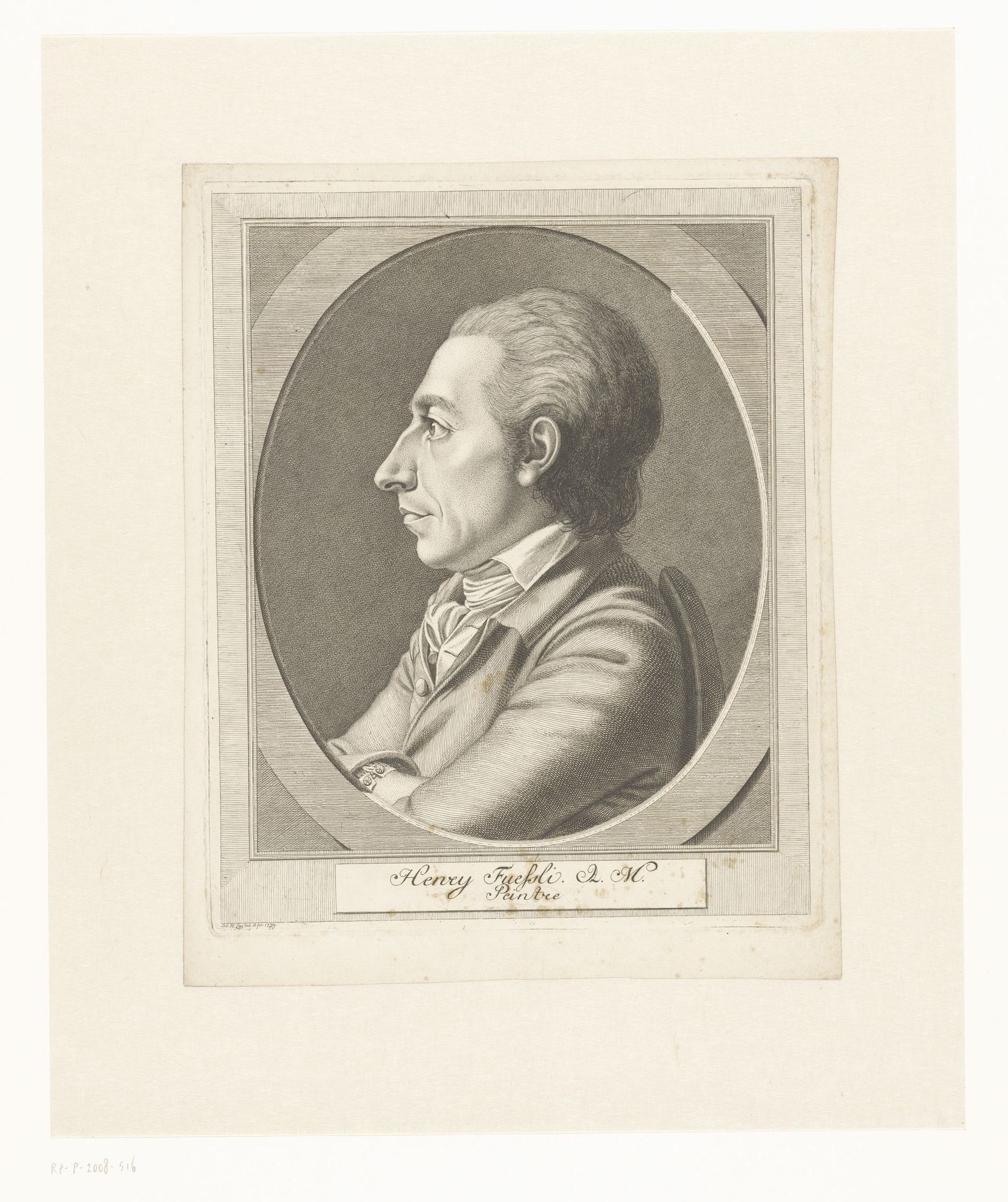 Portret van Johann Heinrich Füssli by Johann Heinrich Lips
