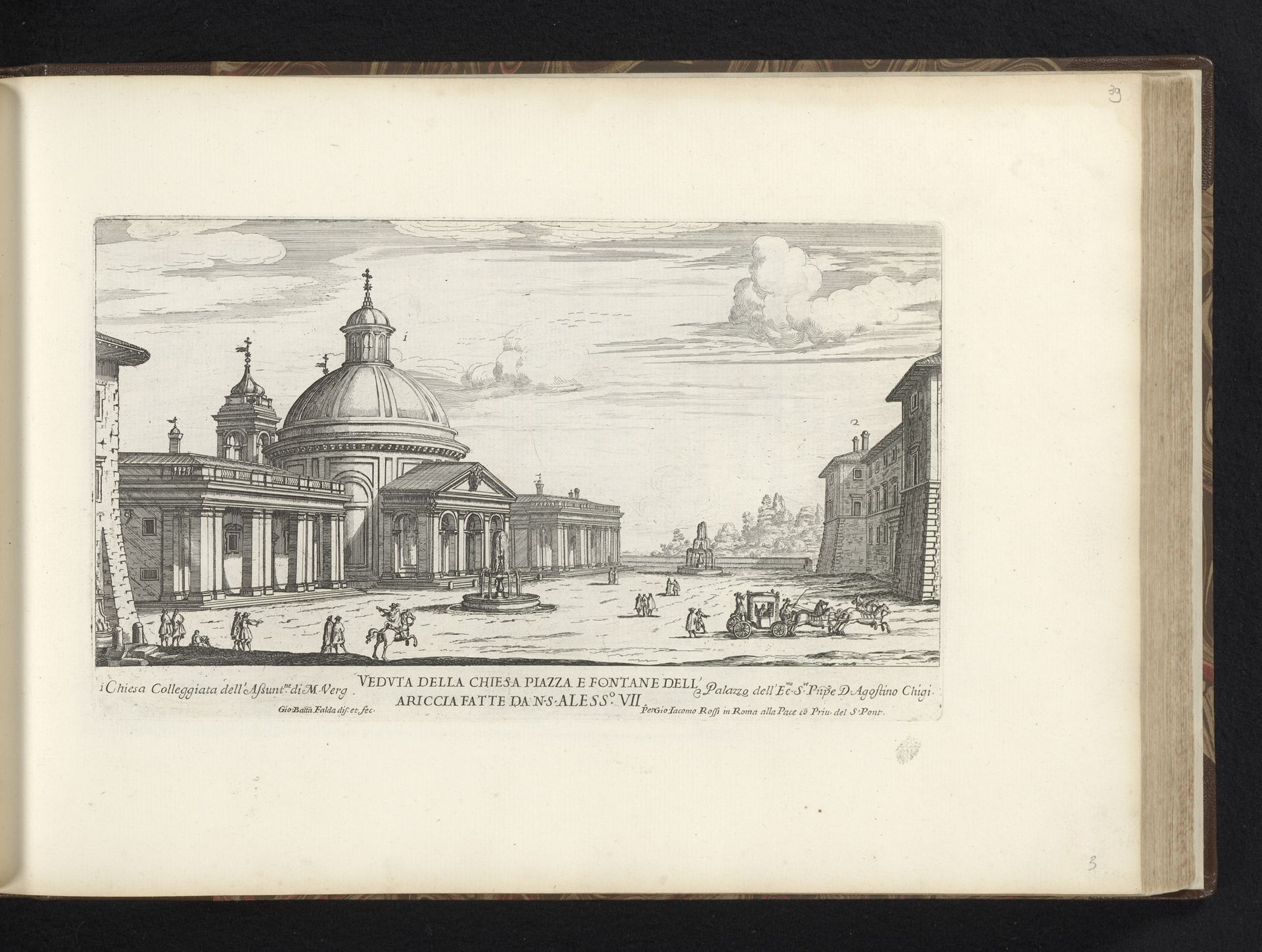 Piazza di Corte te Ariccia by Giovanni Battista Falda
