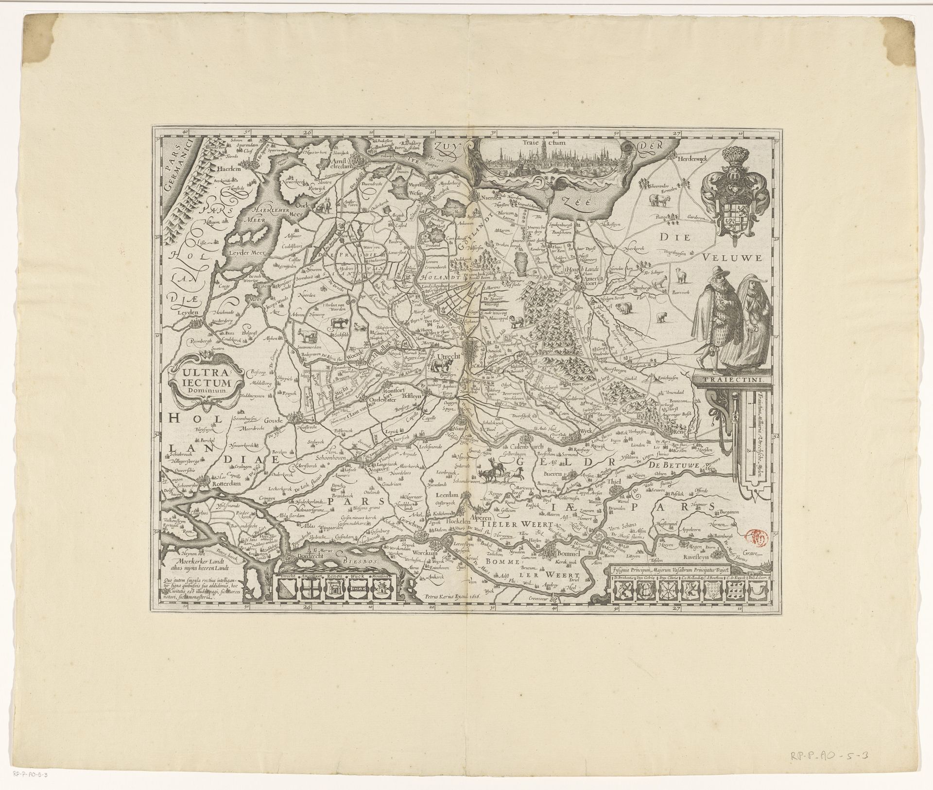 Kaart van de provincie Utrecht by Pieter van der Keere