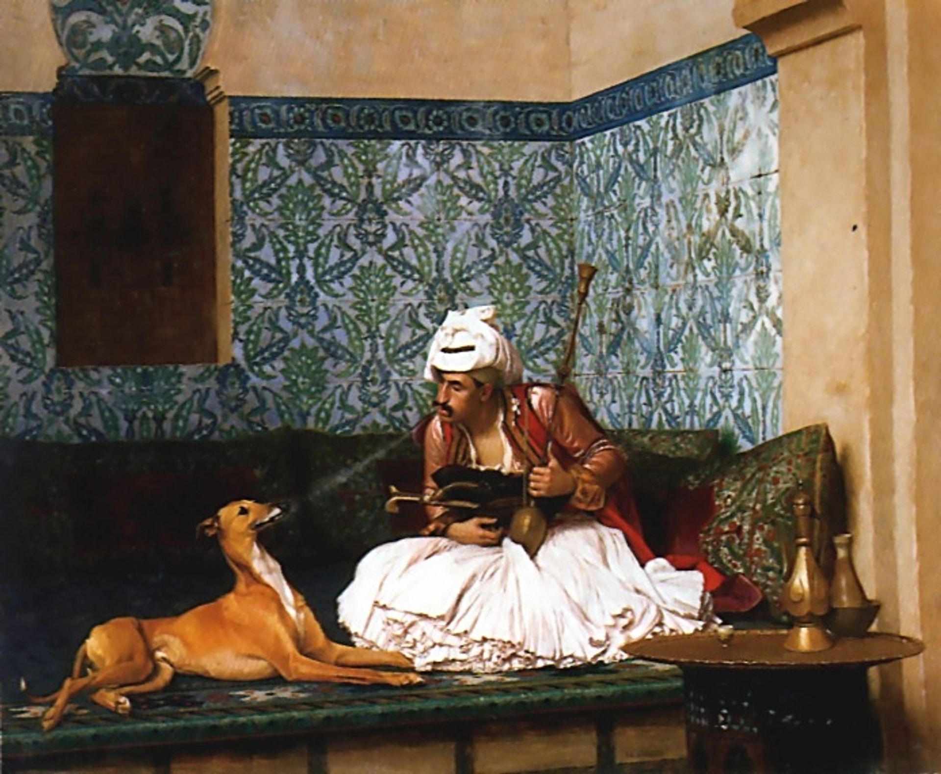 Arnaut Blowing Smoke at the Nose of His Dog by Jean-Léon Gérôme