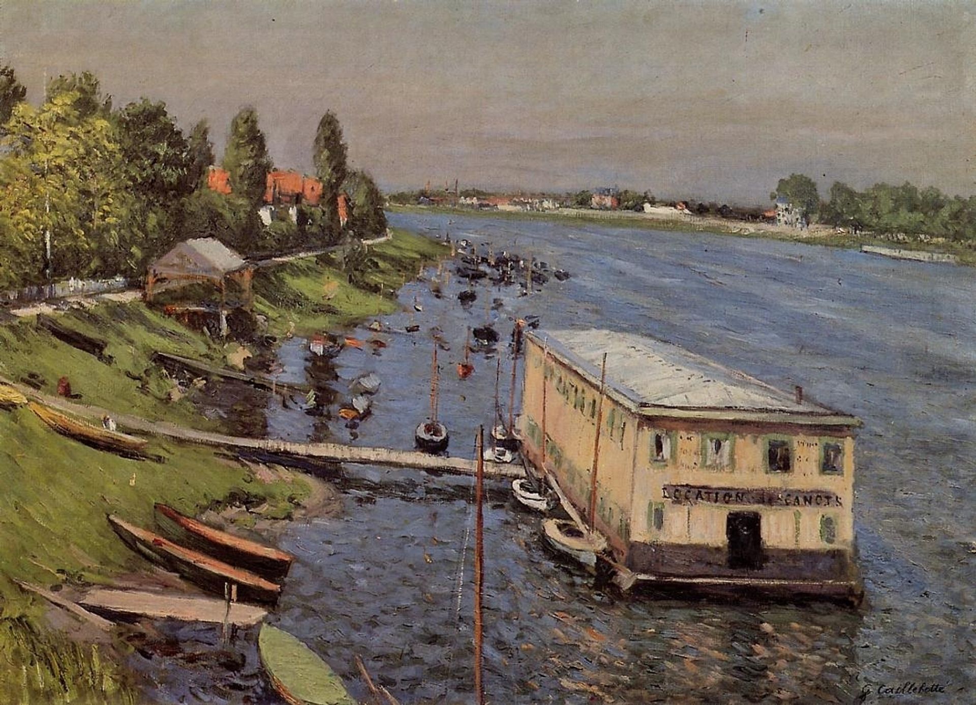 The Pontoon at Argenteuil by Gustave Caillebotte