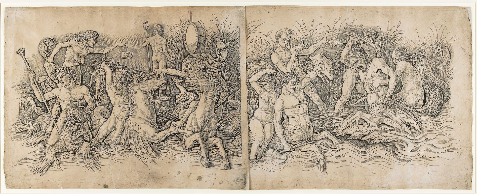 Battle of the Sea Gods (right half) by Andrea Mantegna