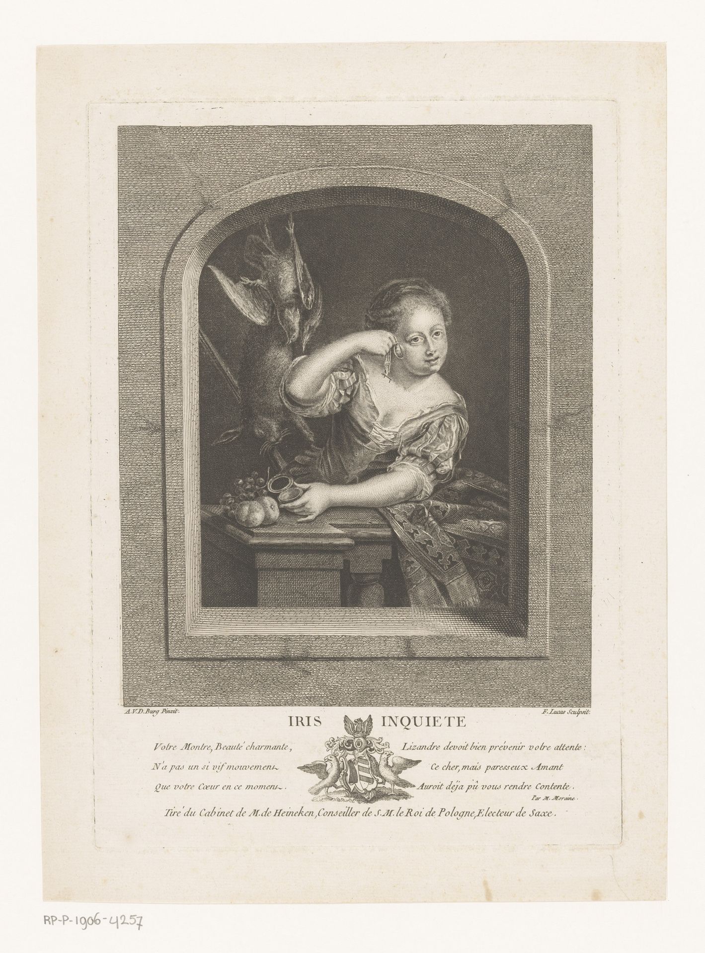 Iris met jachtstilleven en horloge by François Lucas