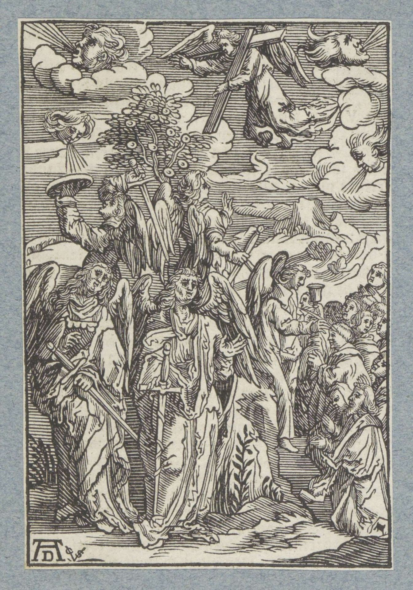 Engelen houden de vier winden tegen by Christoffel van (II) Sichem