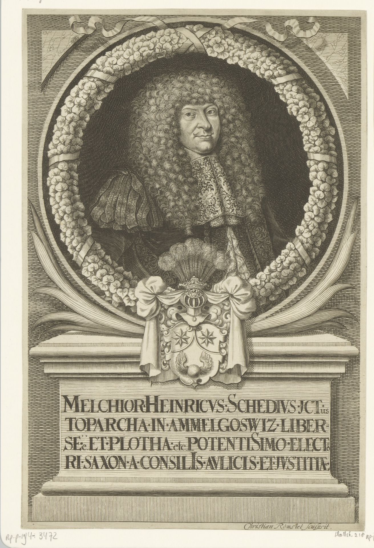 Portret van Melchior Heinrich Schede by Christian Romstet