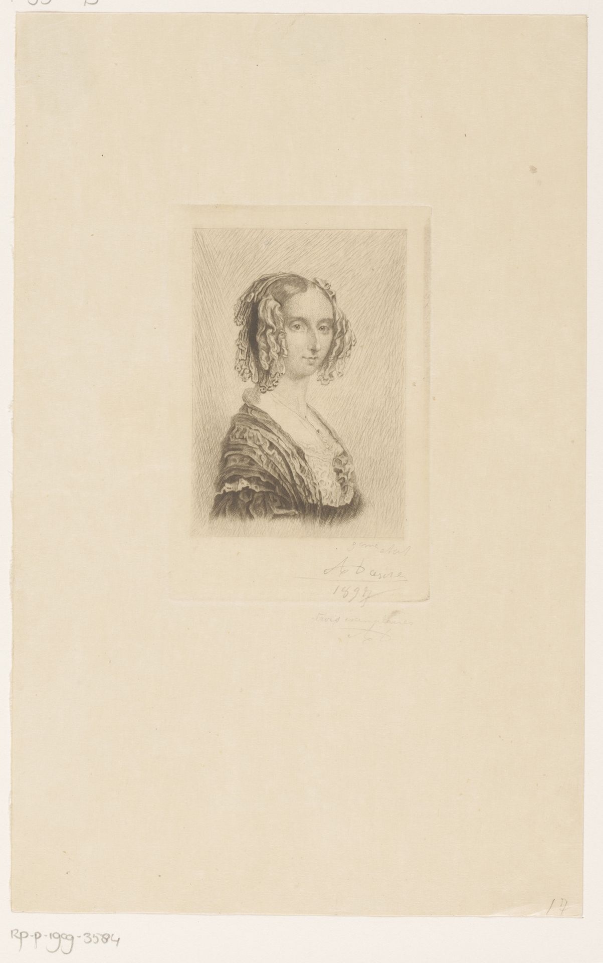 Portret van Louise Marie van Orléans, eerste koningin der Belgen by Auguste Danse
