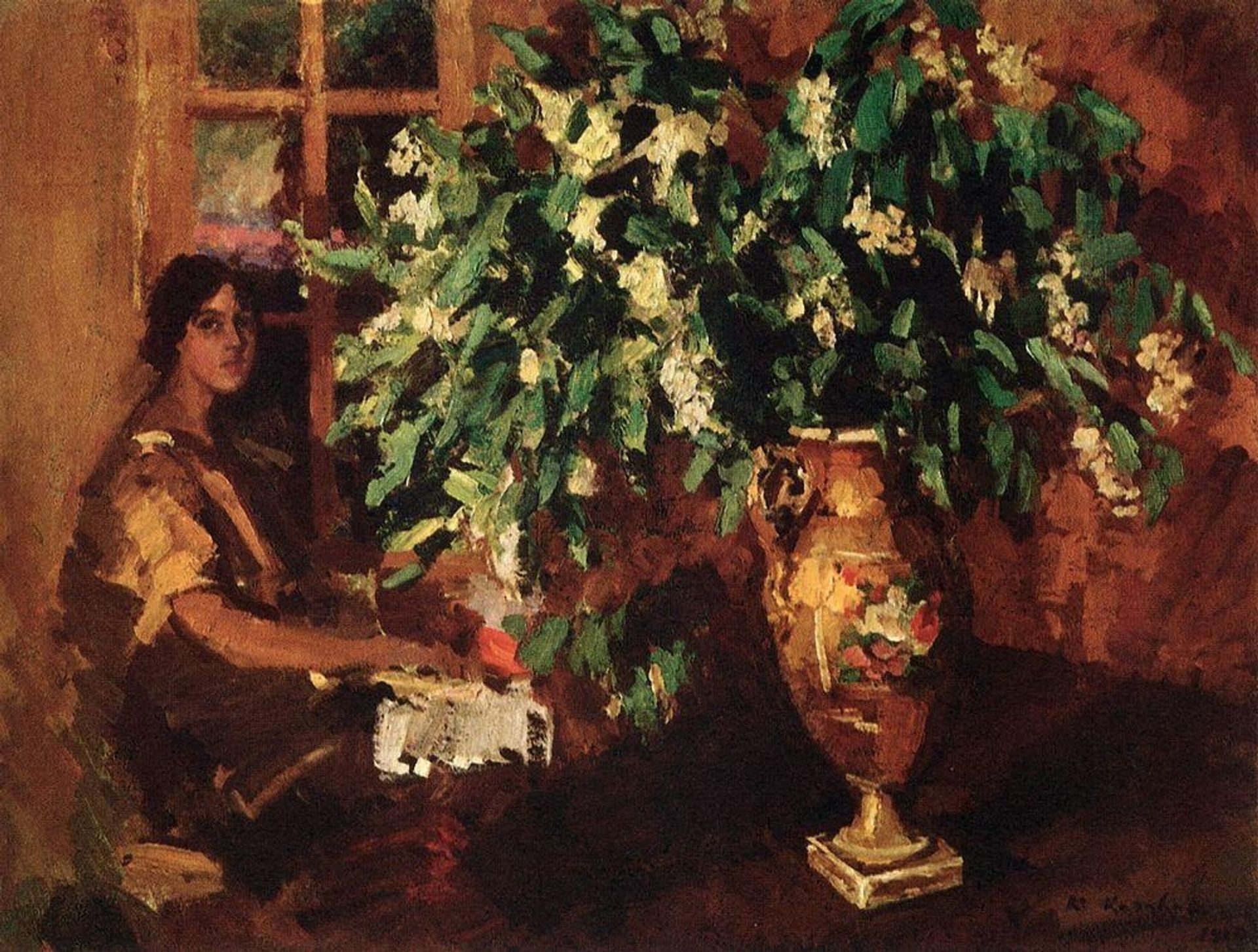 Bird cherry by Konstantin Alexeevich Korovin