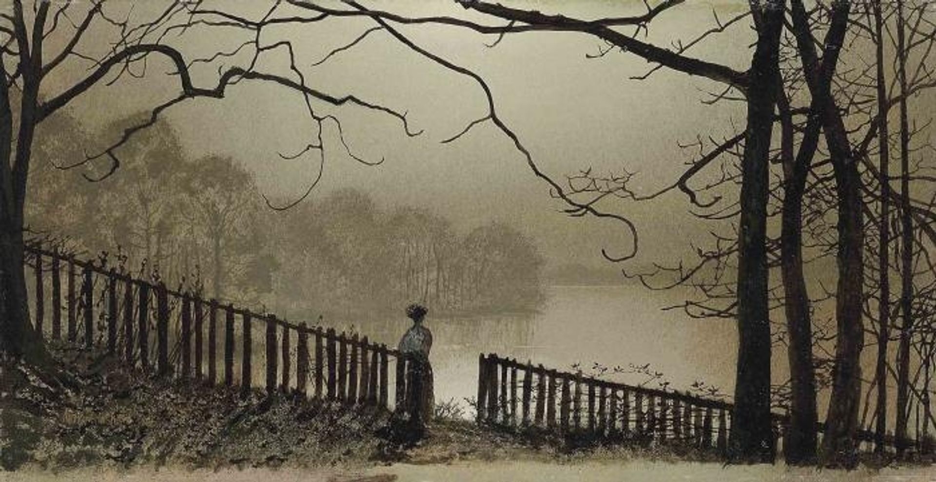 Waterloo Lake Roundhay, Park Leeds by John Atkinson Grimshaw