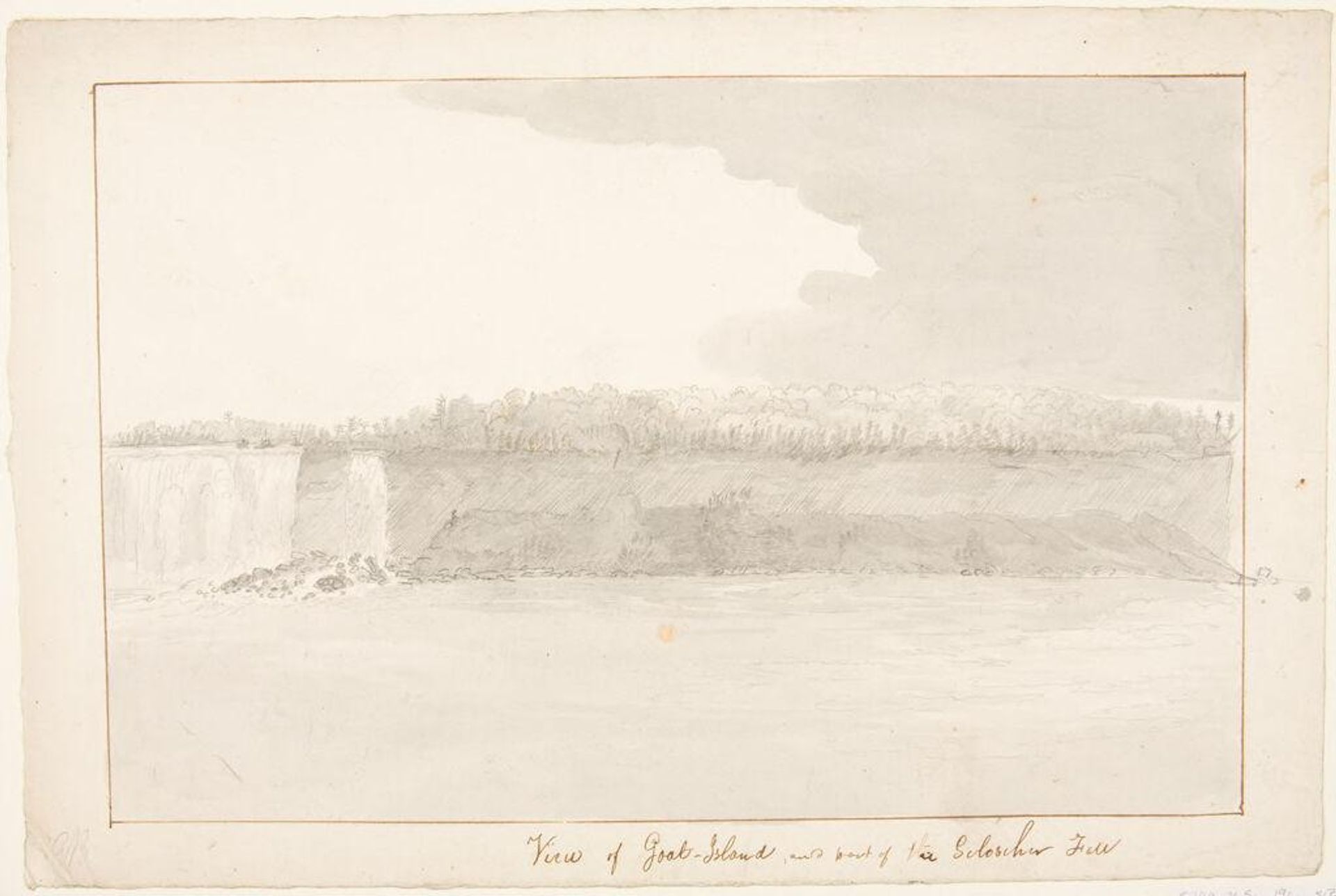 View of Goat Island, and Part of the Sclosher Fall, Niagara Falls by Alvan Fisher