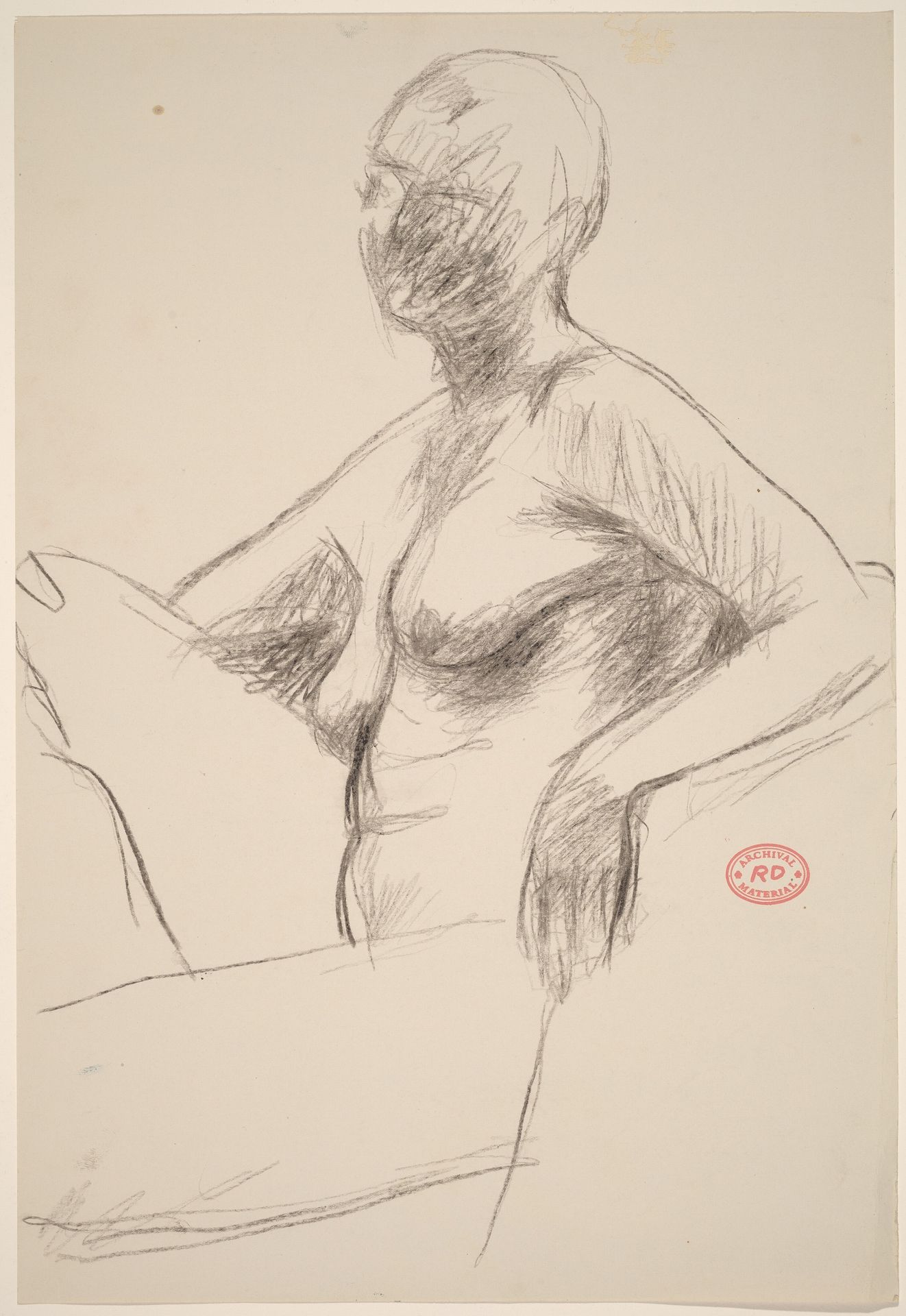 Untitled [seated female nude turning towards viewer] by Richard Diebenkorn