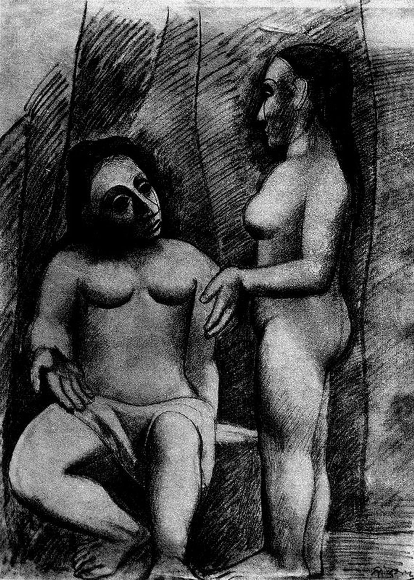 Seated nude and standing nude by Pablo Picasso