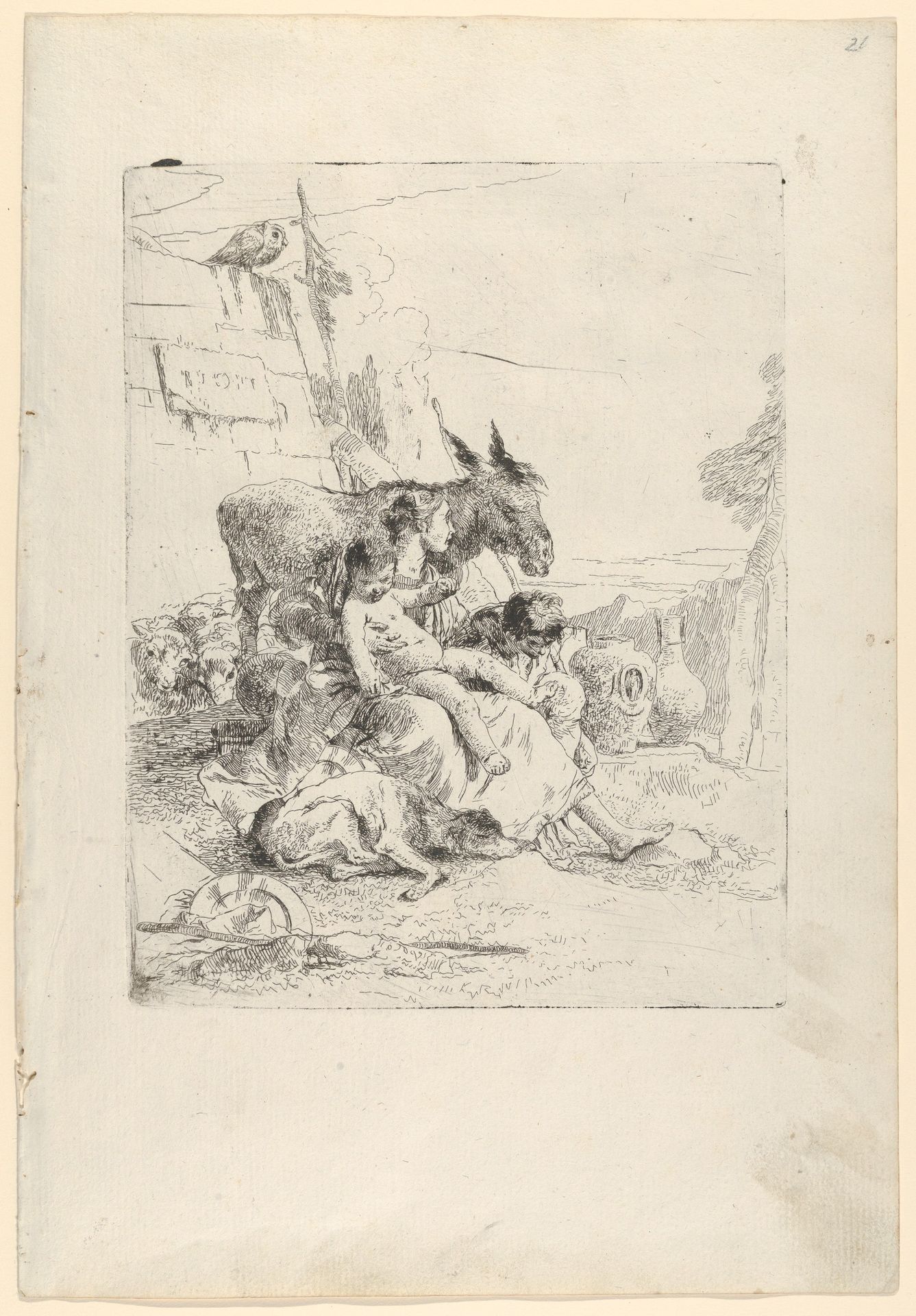 A Mother with two Children, from the Scherzi by Giovanni Battista Tiepolo