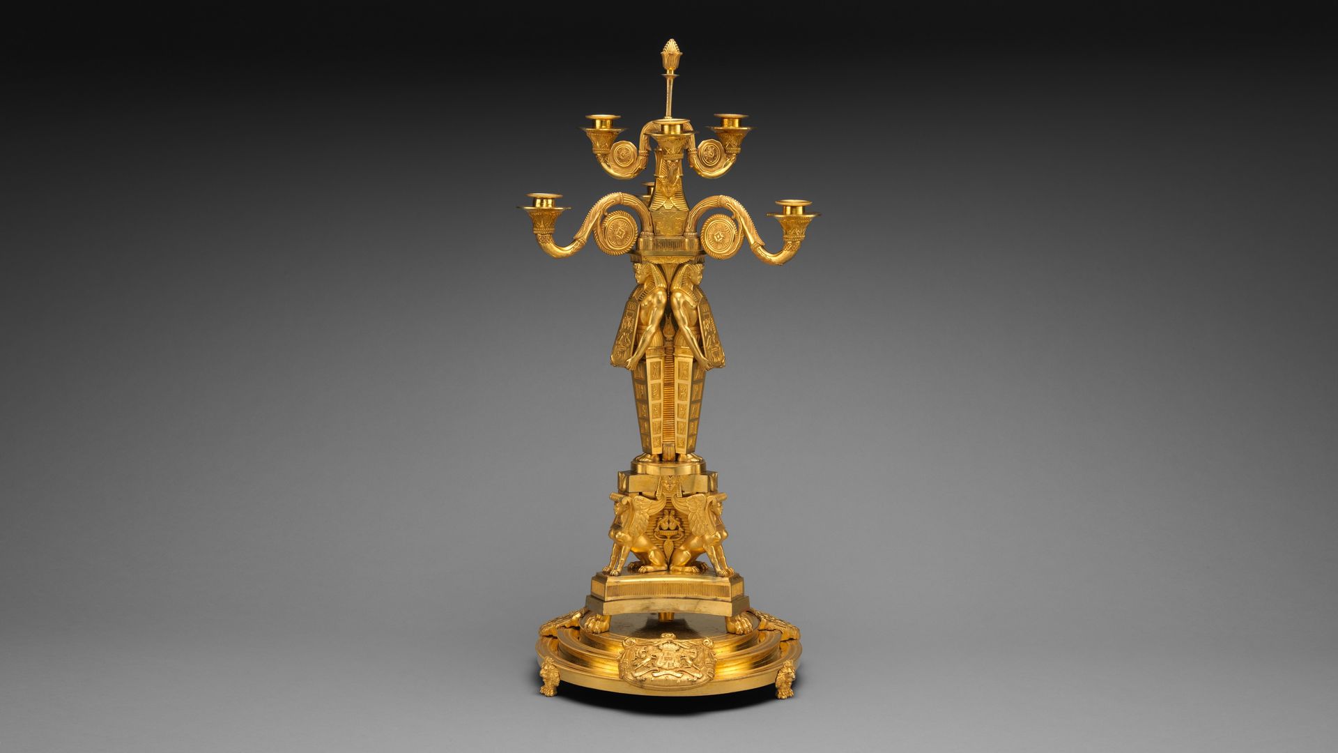 Egyptomania candelabrum (one of a pair) by Alexis Decaix