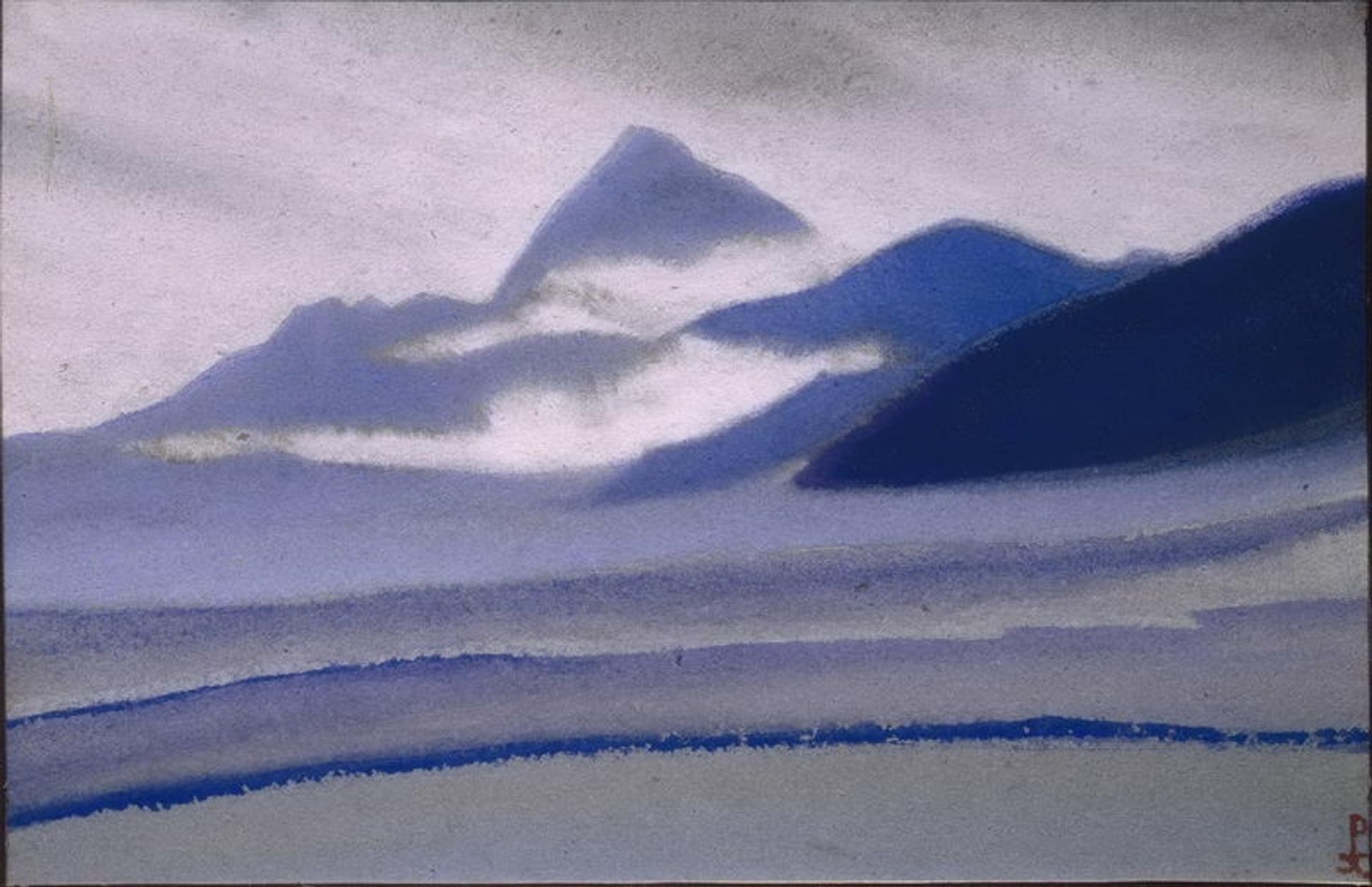 Siver clouds over the mountains by Nicholas Roerich