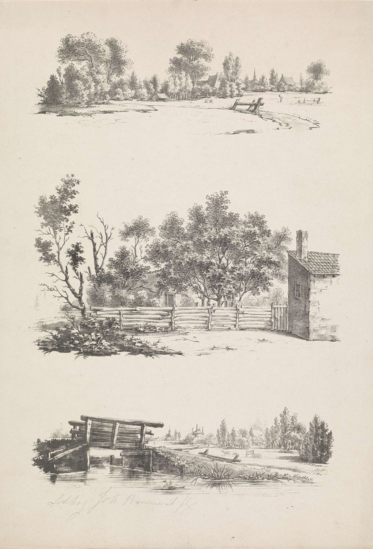 Drie landschappen by Joannes Bemme