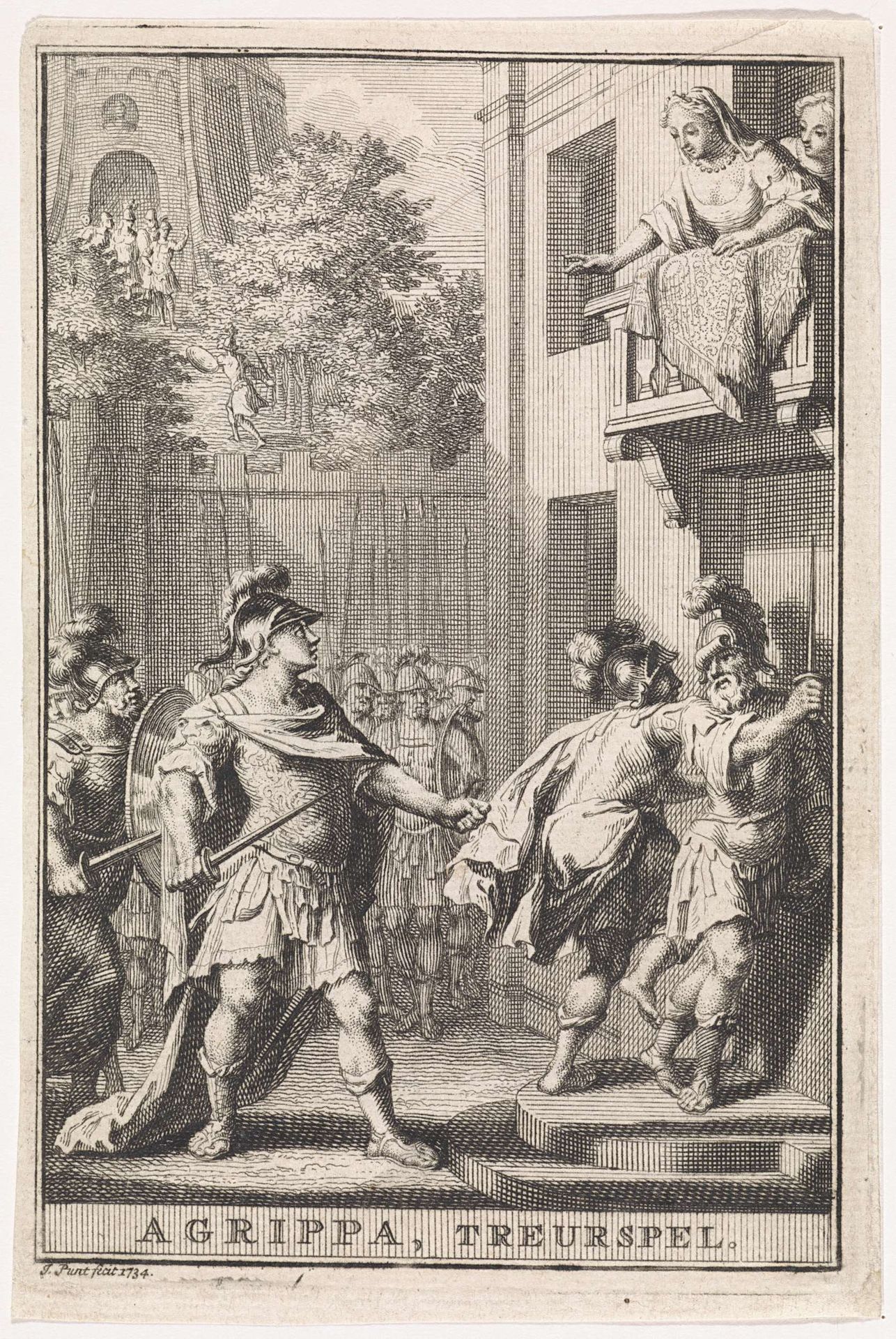 Agrippa voor het huis van zijn geliefde by Jan Punt