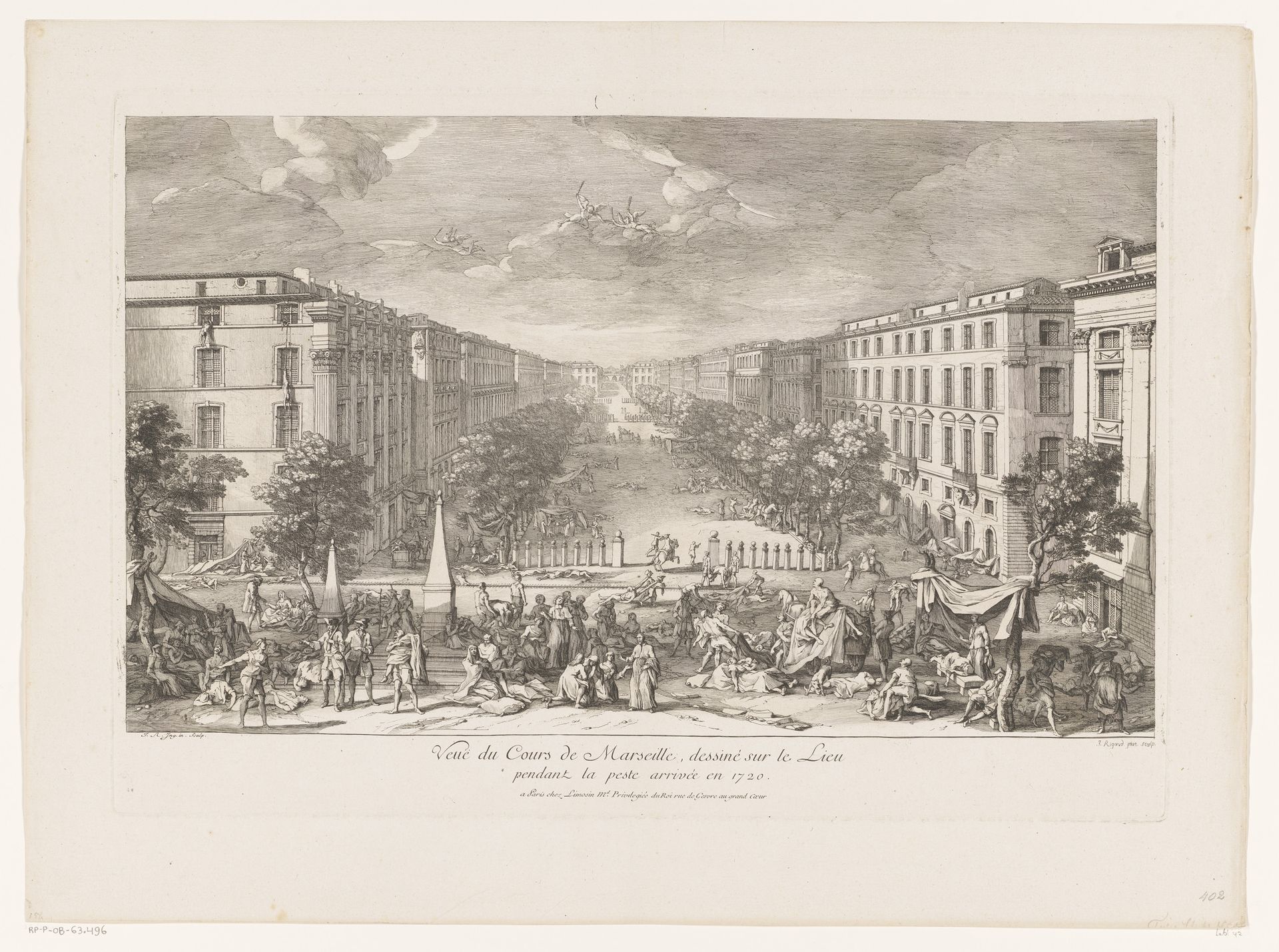 Pestslachtoffers op de Cours de Marseille by Jacques Rigaud