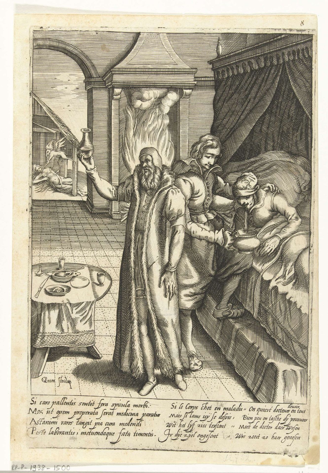 Dokter bij een zieke man by Gillis van Breen