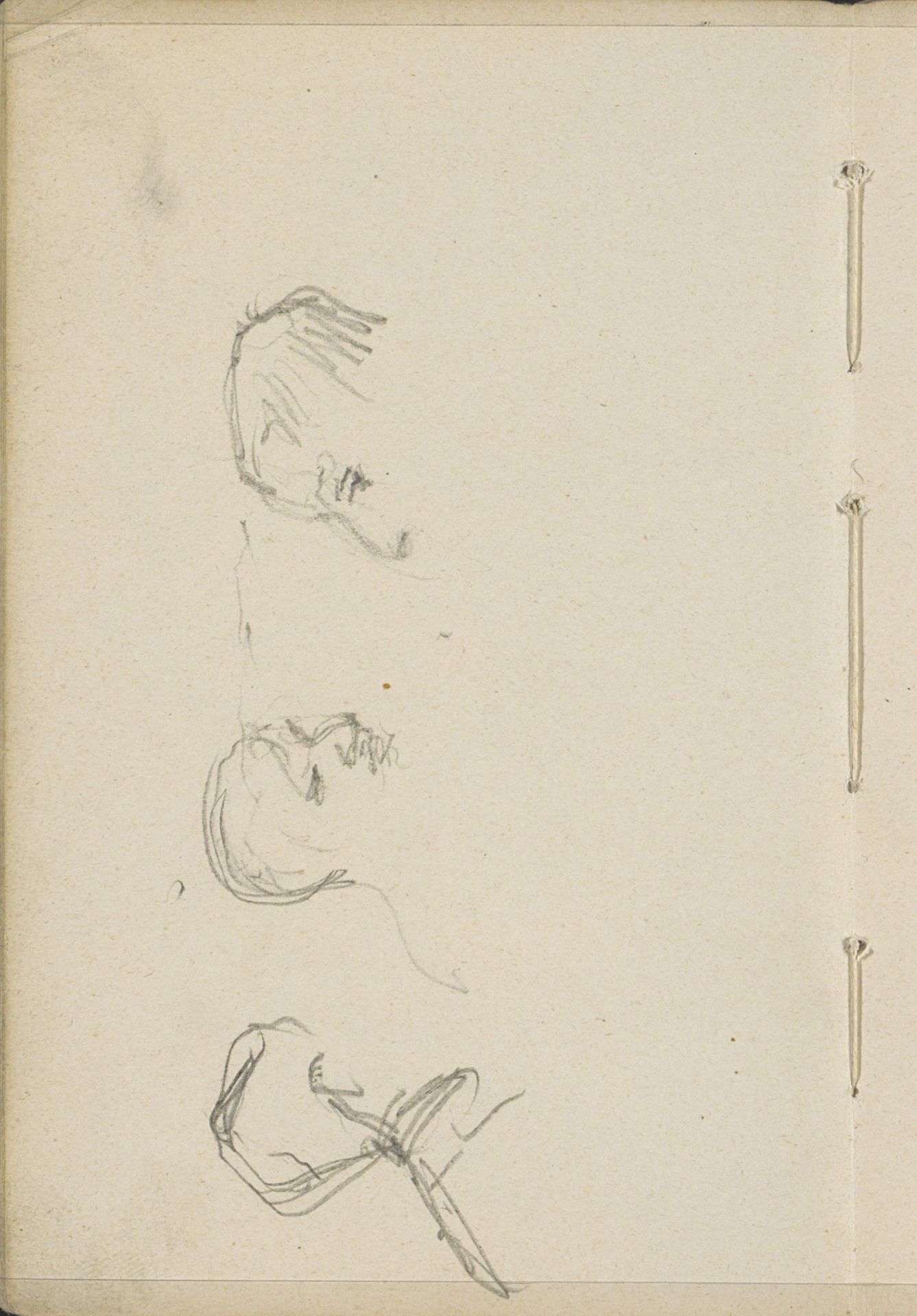 Studieblad met mannenhoofden by George Hendrik Breitner