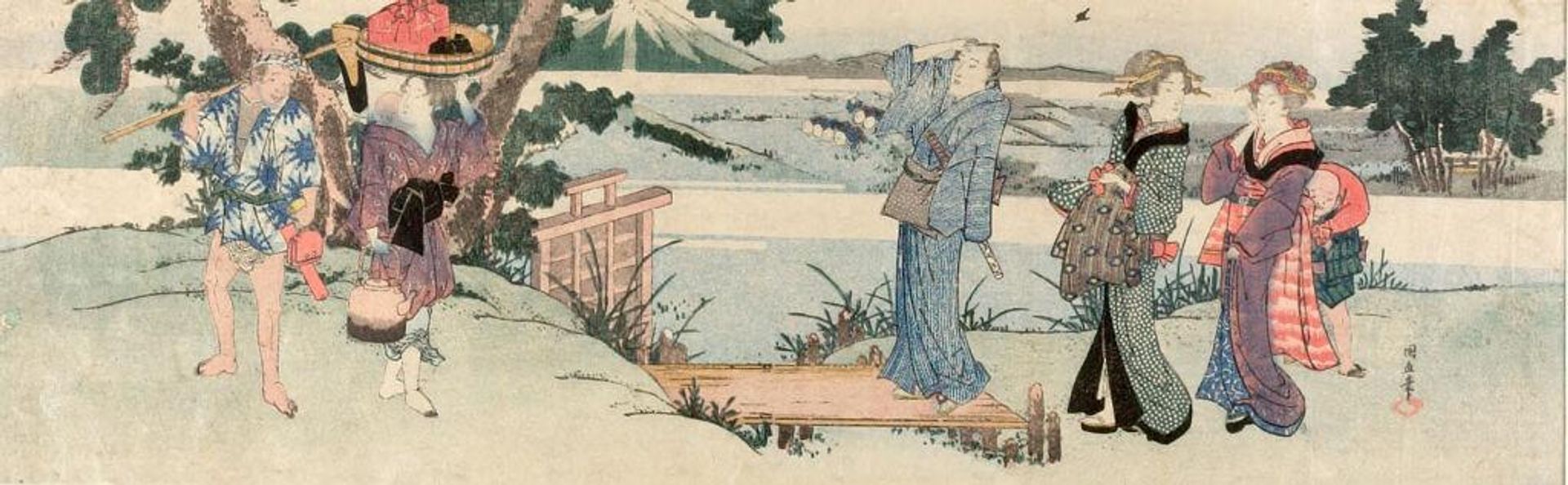 City Folk Watching Rice Planting by Utagawa Kuninao