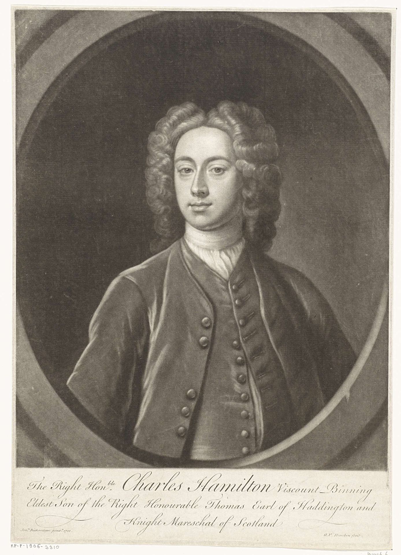 Portret van Charles Hamilton Binning by Alexander van Haecken