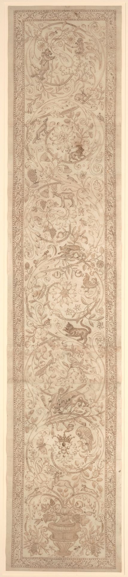 Cartoon for the embroidery of an orphrey bearing Medici arms combined with Arms of the House of Austria by Anonymous