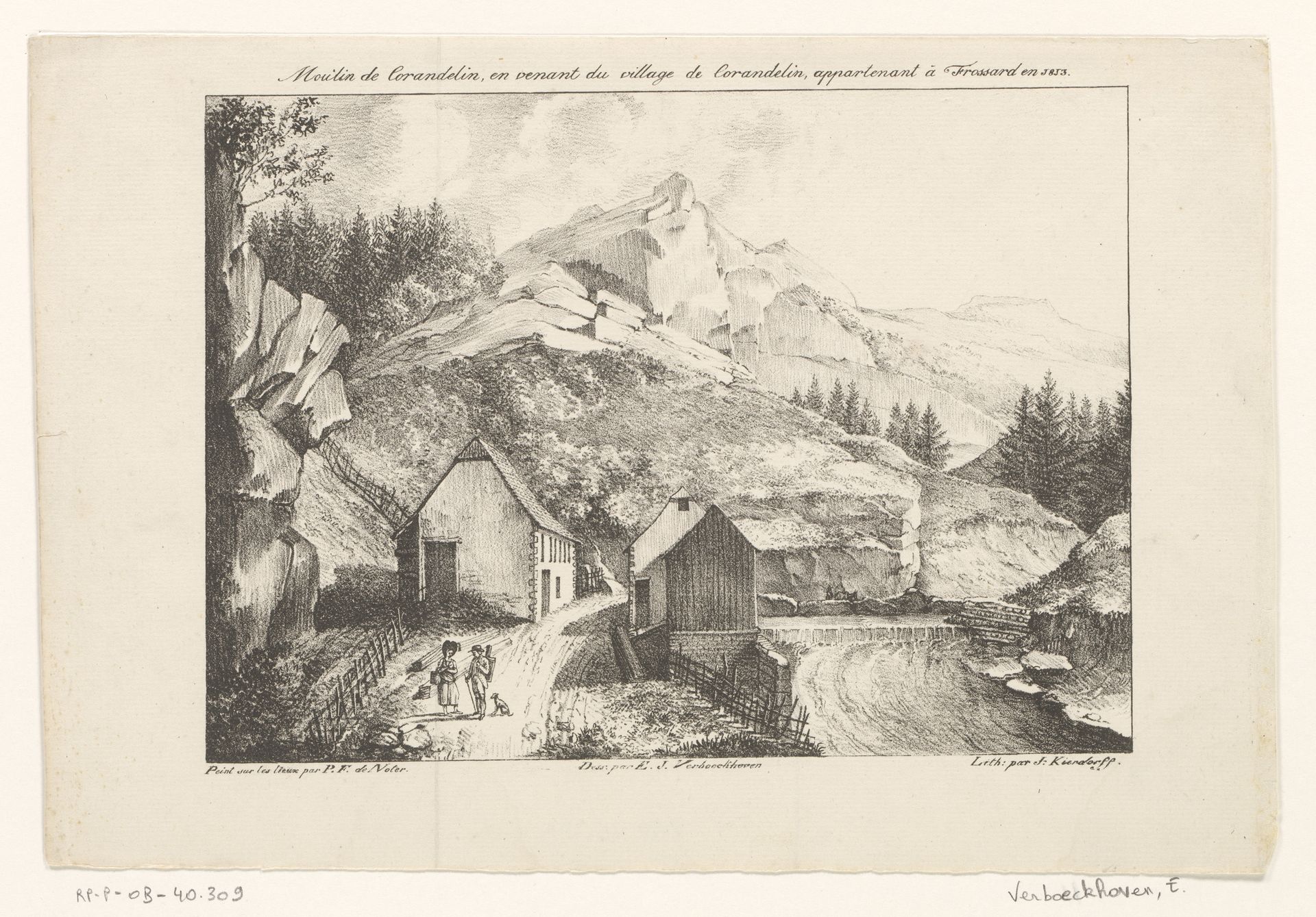 Landschap met gezicht op de molen van Corandelin by Eugène Verboeckhoven